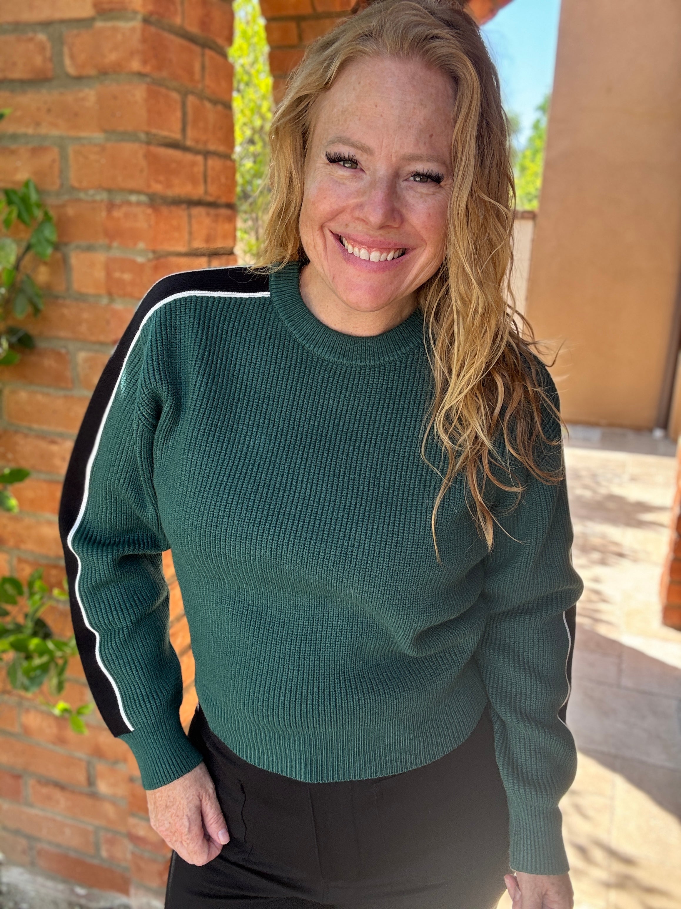Round Neck Solid Knit Sweater by White Birch
