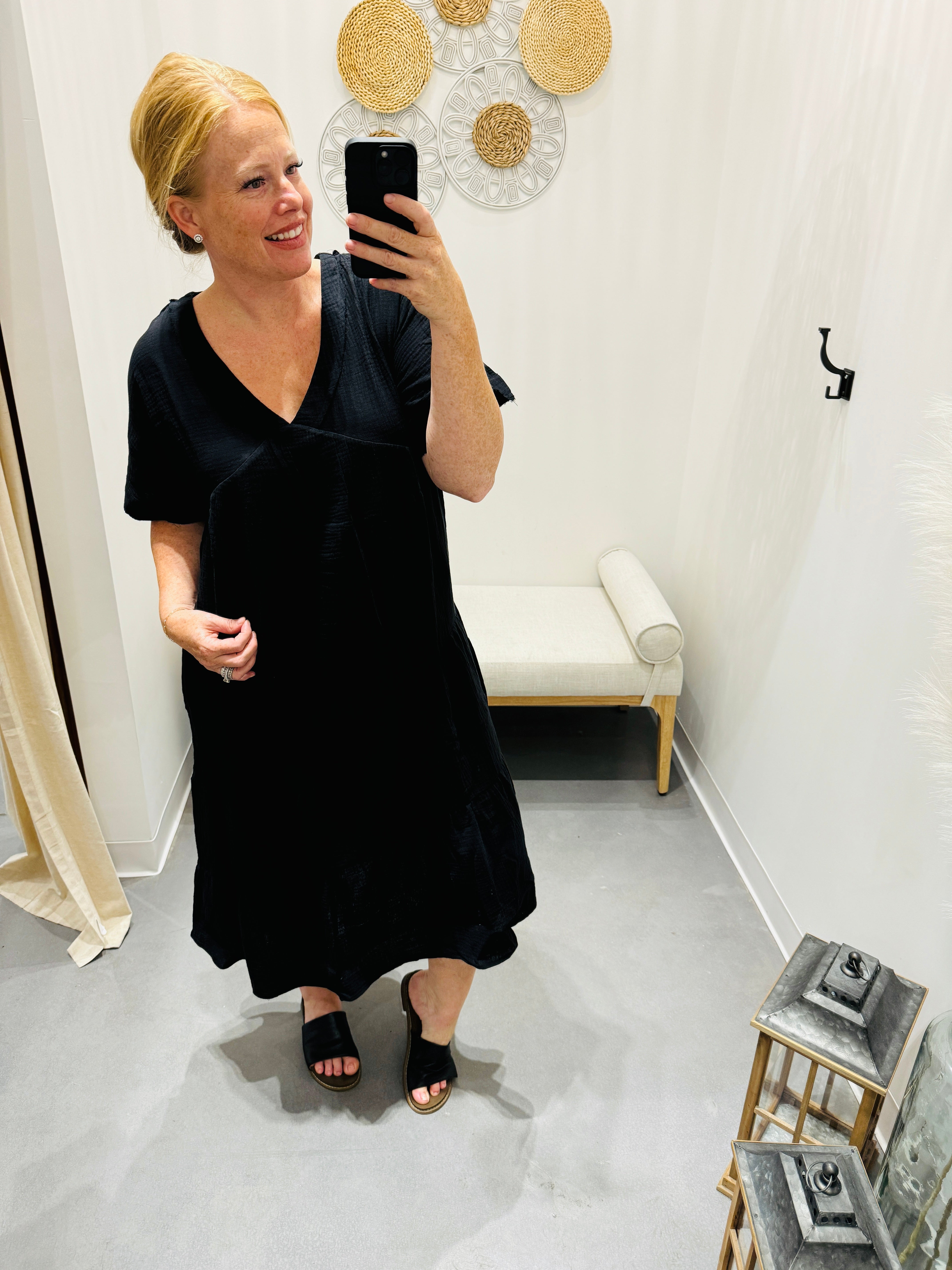 Always Learning Dolman Sleeve Dress in Black