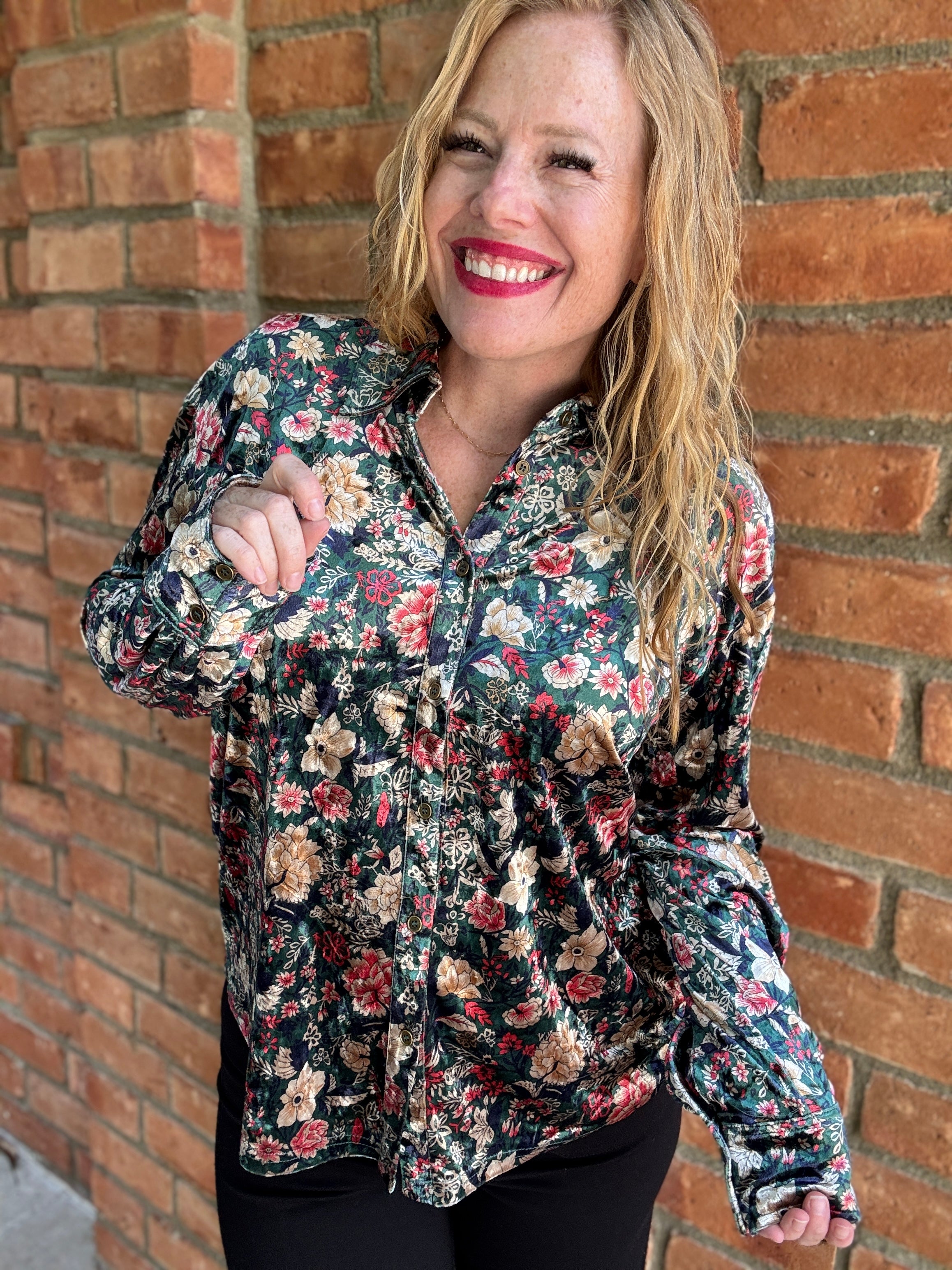 Button-Down Floral Top by Sew In Love