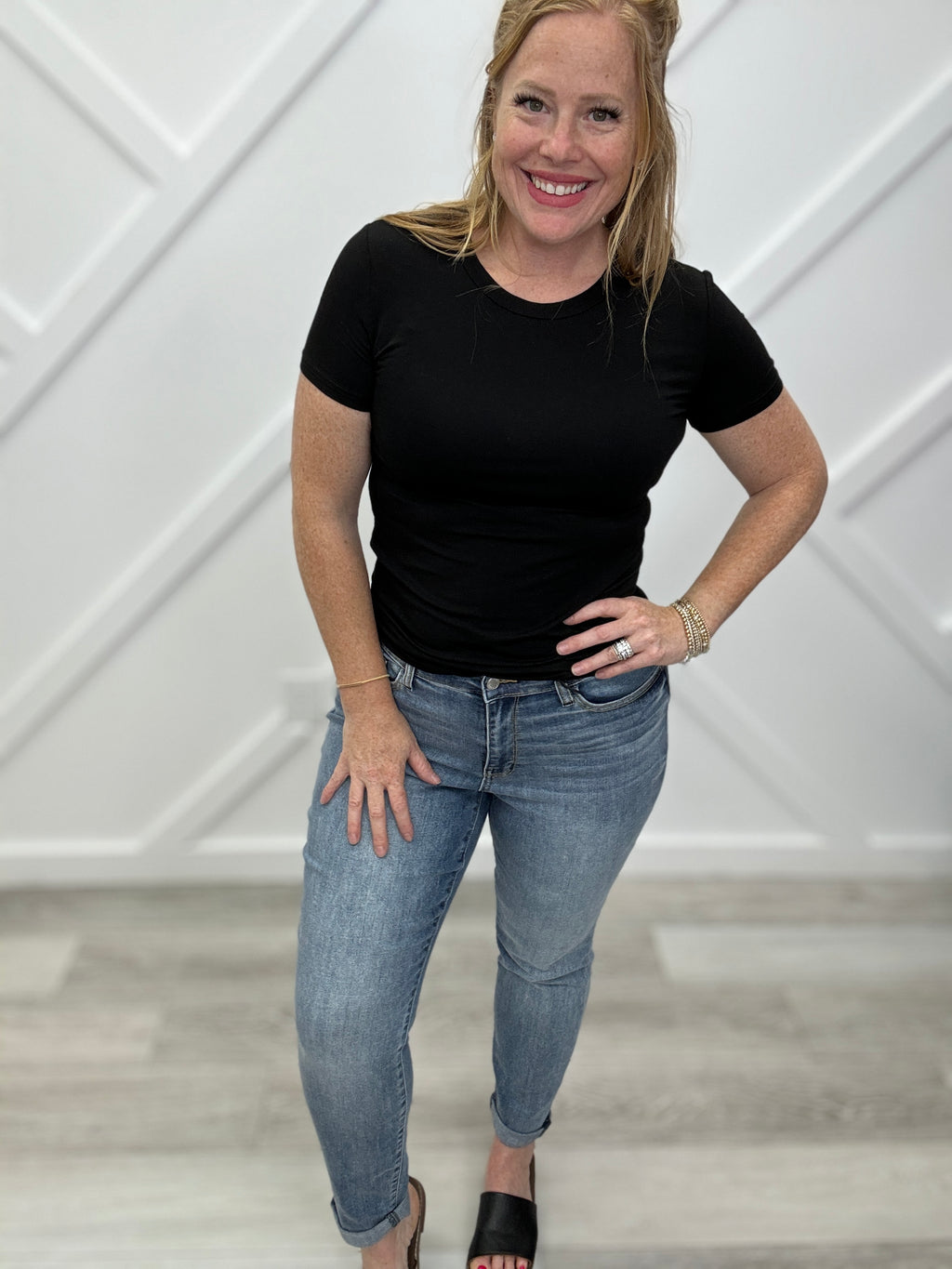 A Slice of Heaven Judy Blue Full Size Cuffed Hem Slim Jeans