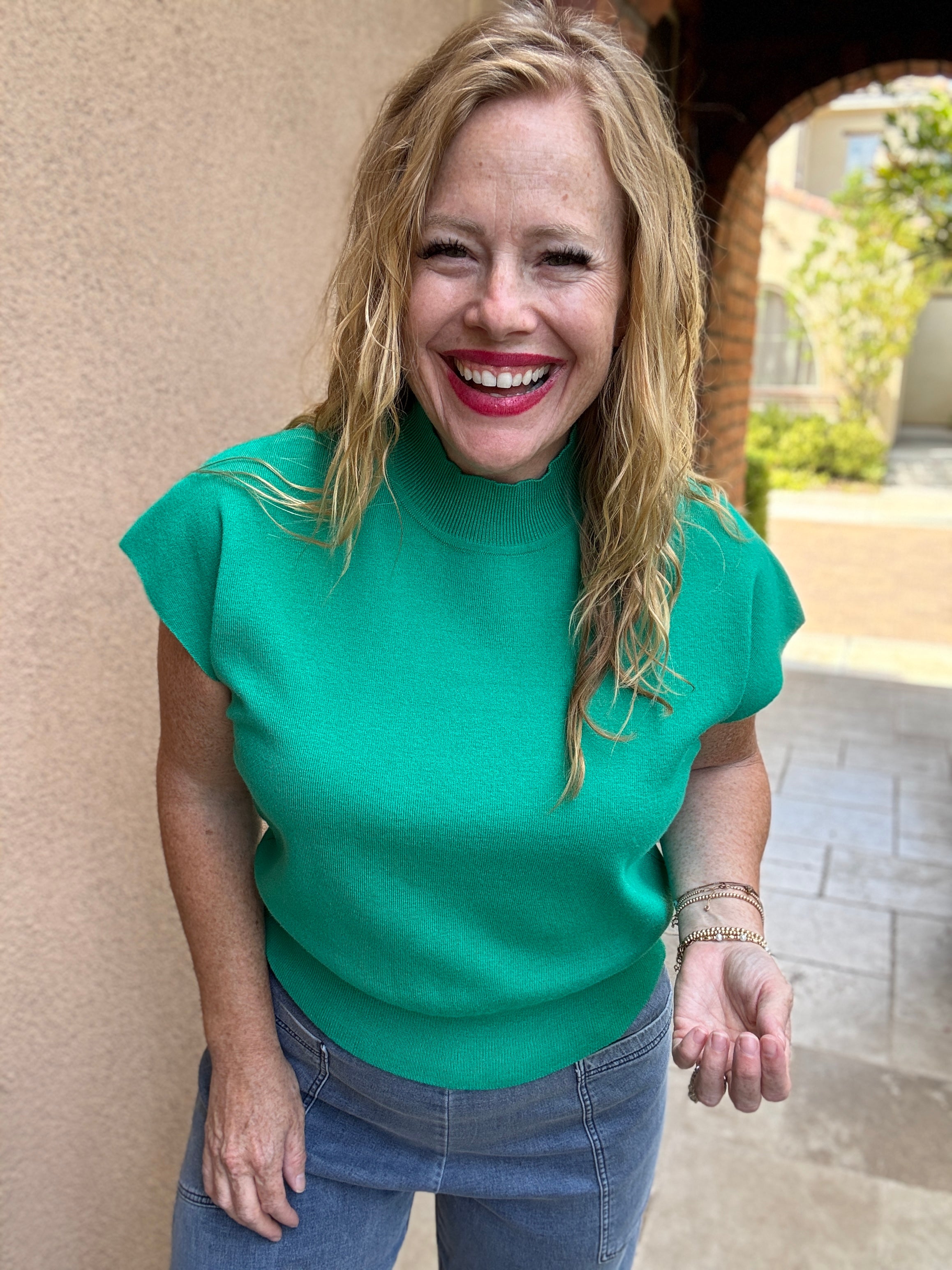 Cap Sleeve High Neck Top by Sew In Love