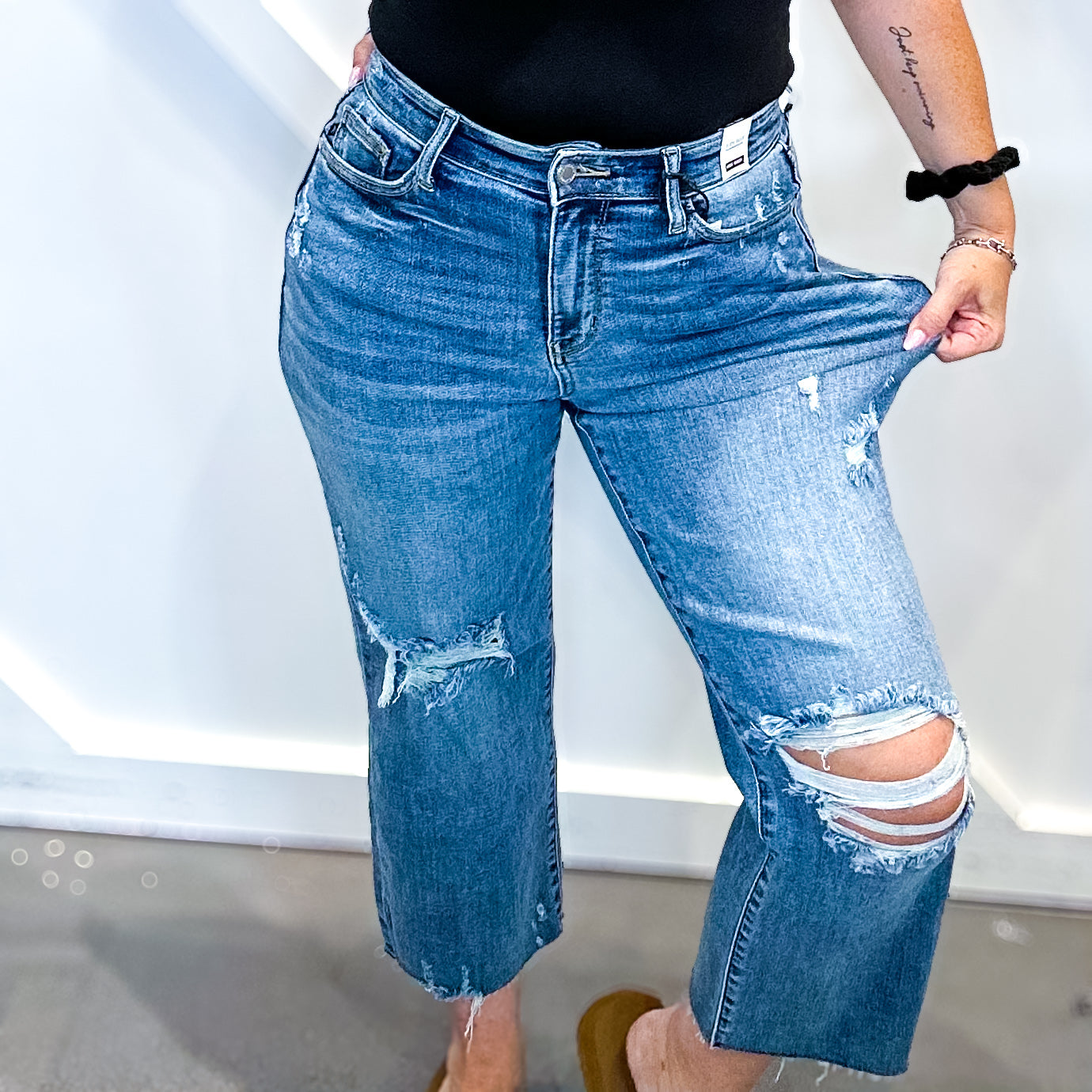 Wave of You Crop Wide Leg Jeans