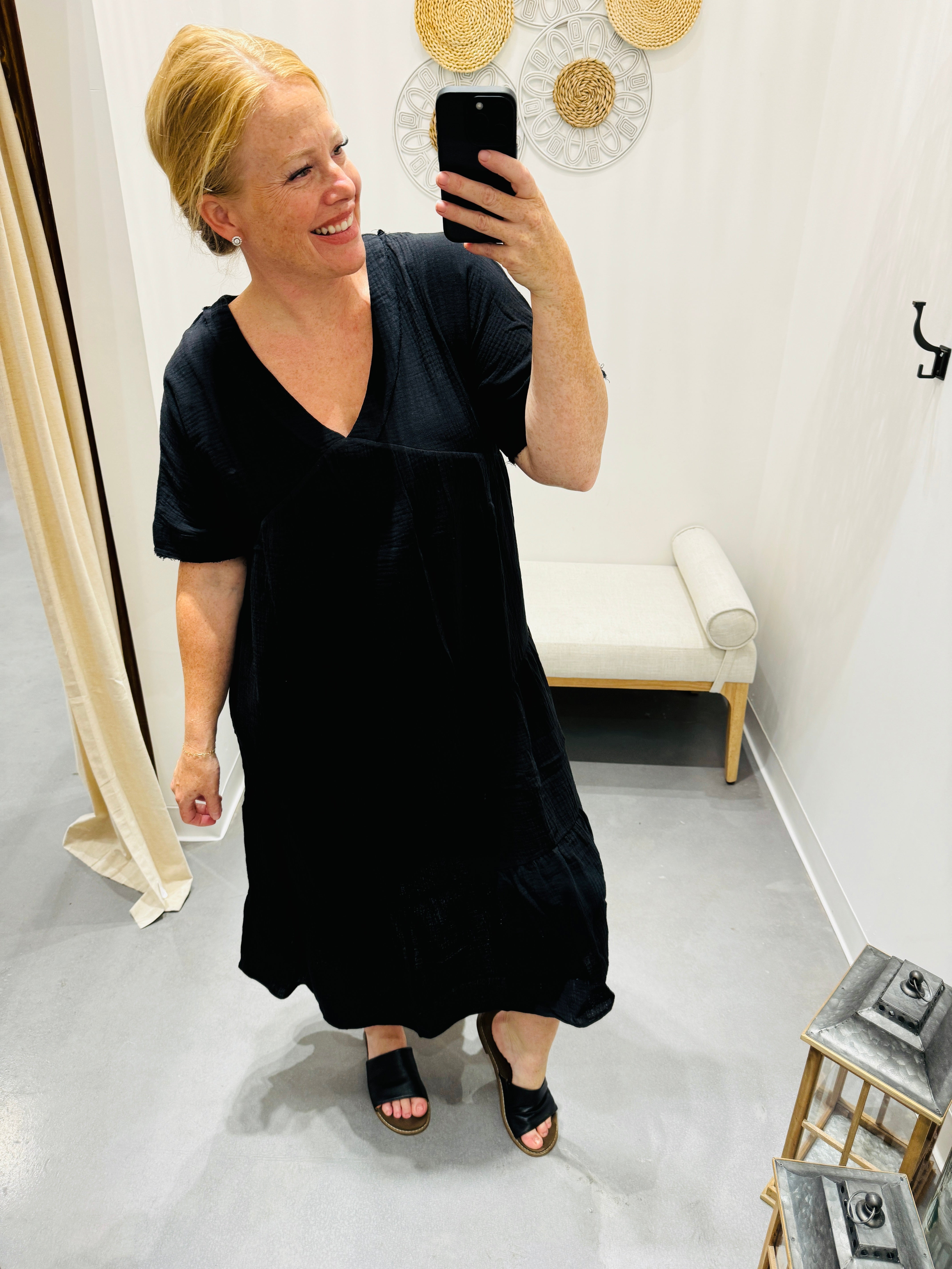 Always Learning Dolman Sleeve Dress in Black