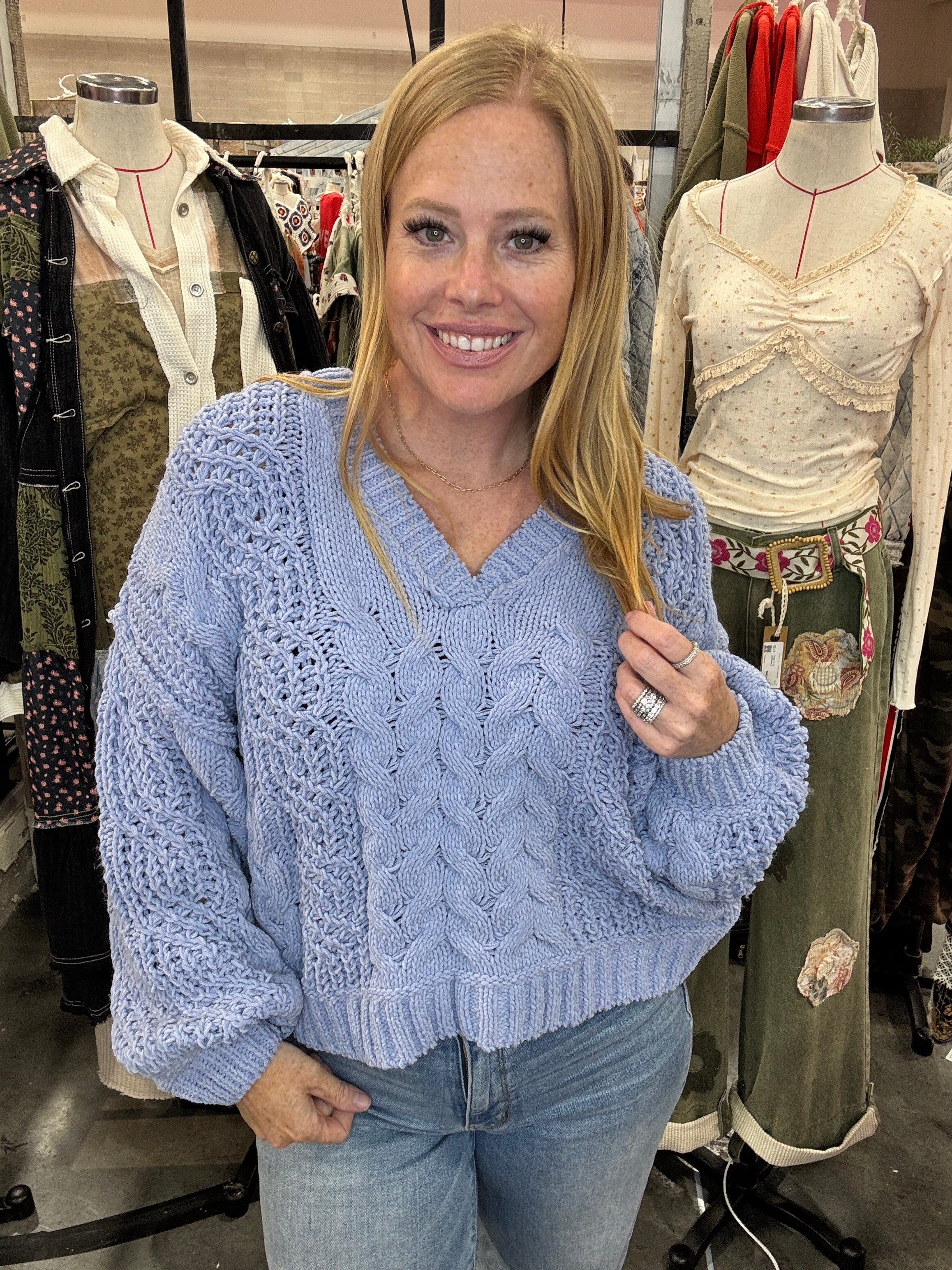 Evening Blue Chunky Sweater