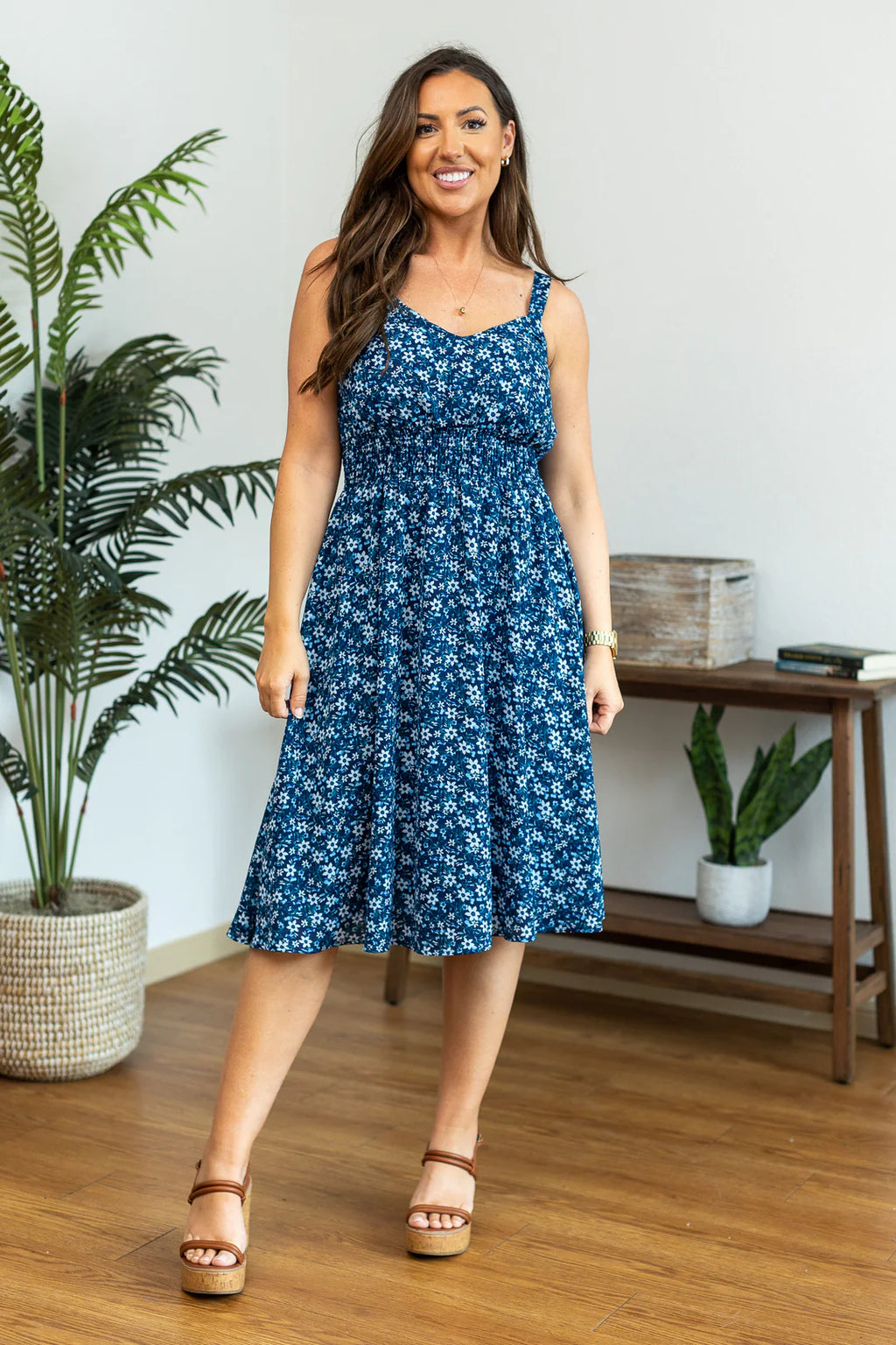 Cassidy Midi Dress - Blue Mix