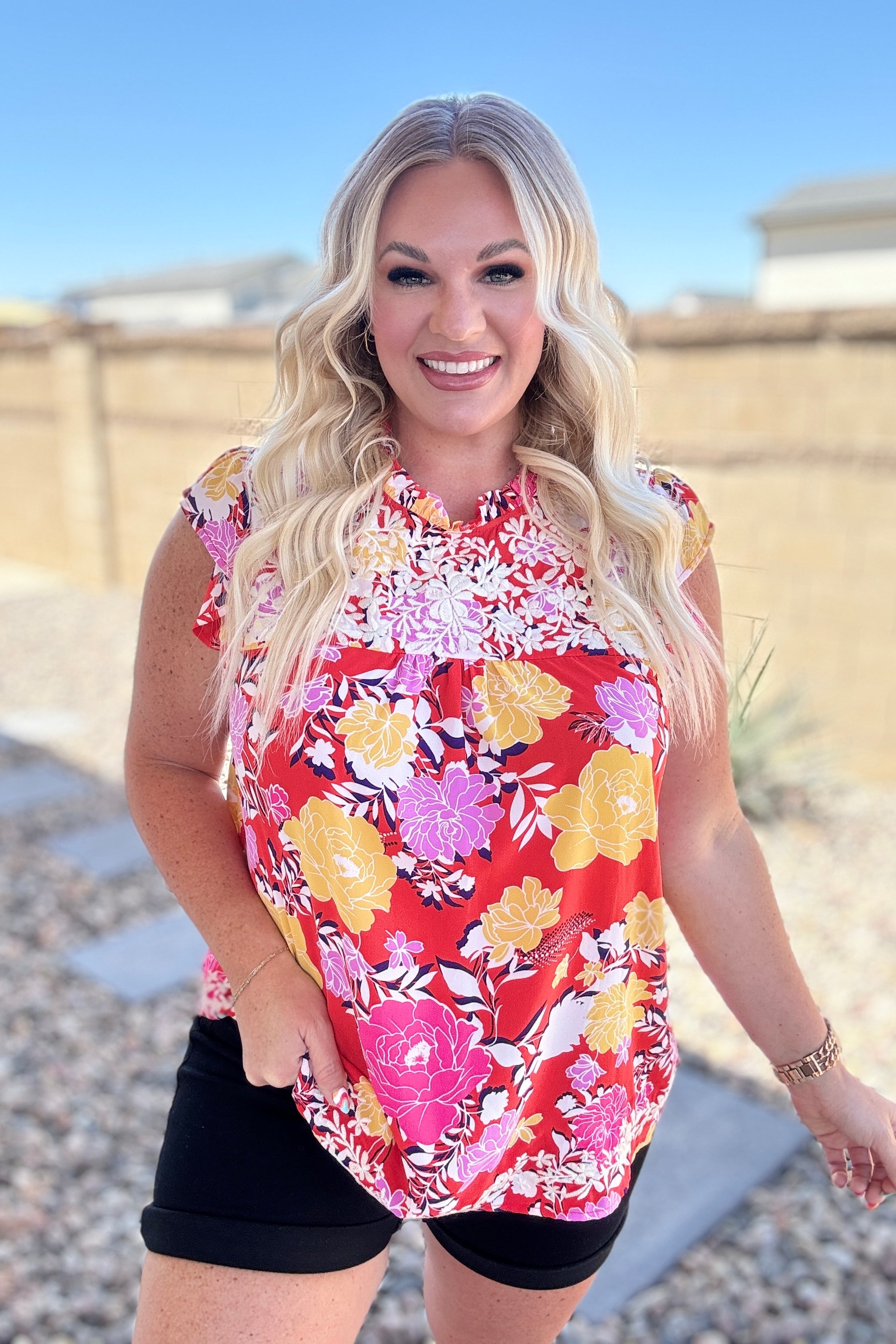 Among The Flowers Floral Top