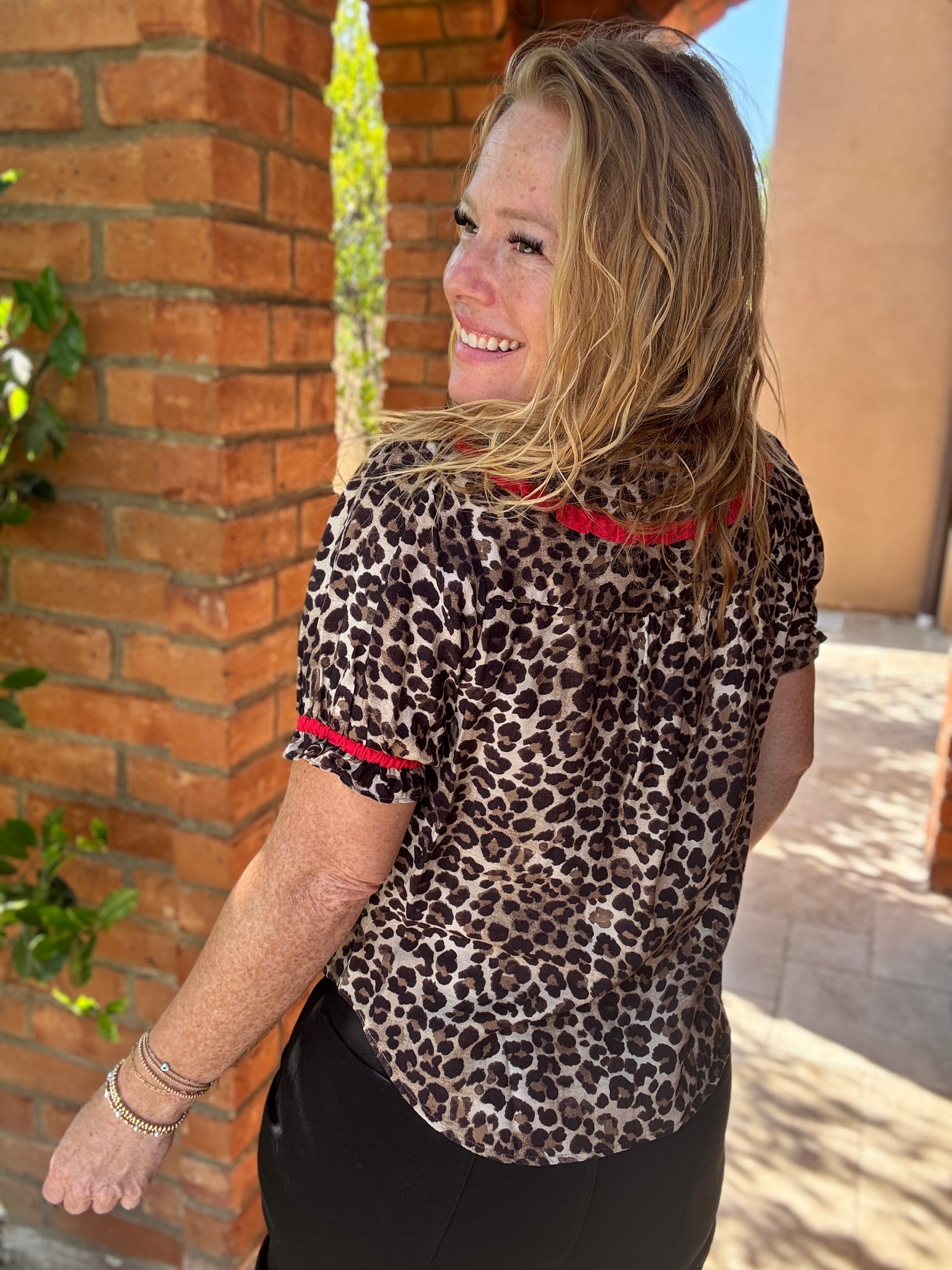 Short Sleeve Leopard Top by Sew In Love
