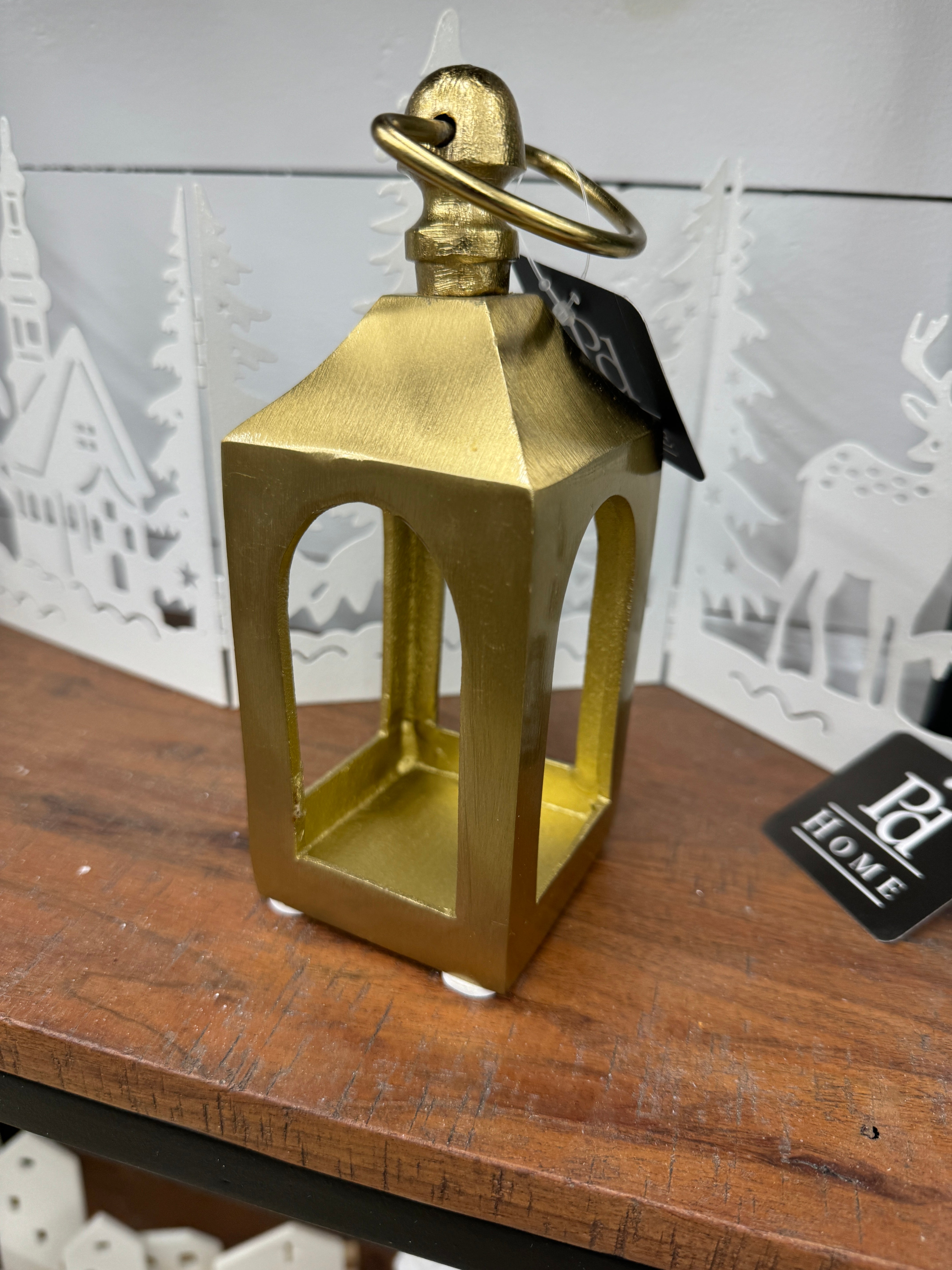 7" Mini Gold Lantern