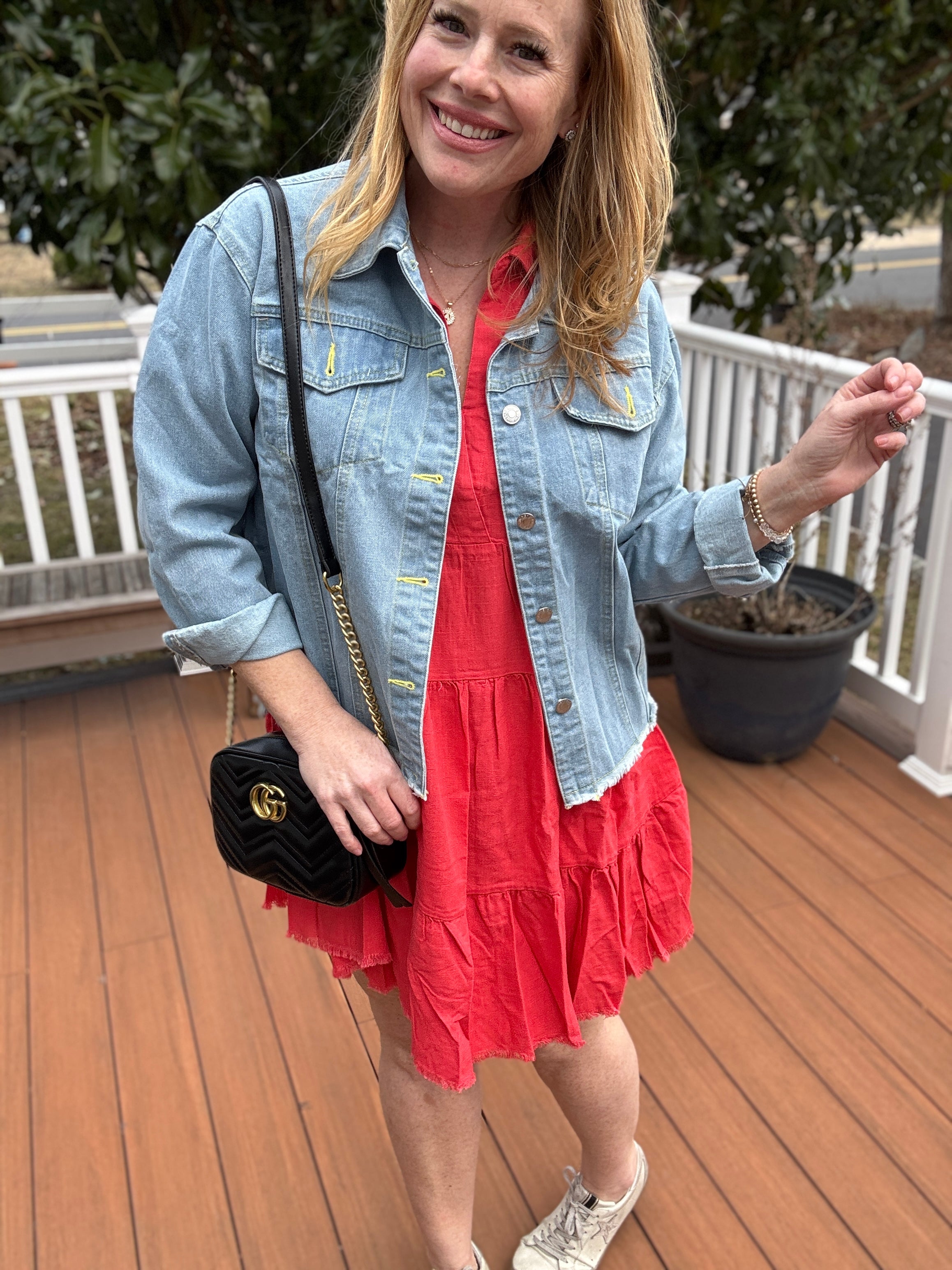 Umgee Full Size Raw Hem Folded Sleeve Tiered Dress Plus Size