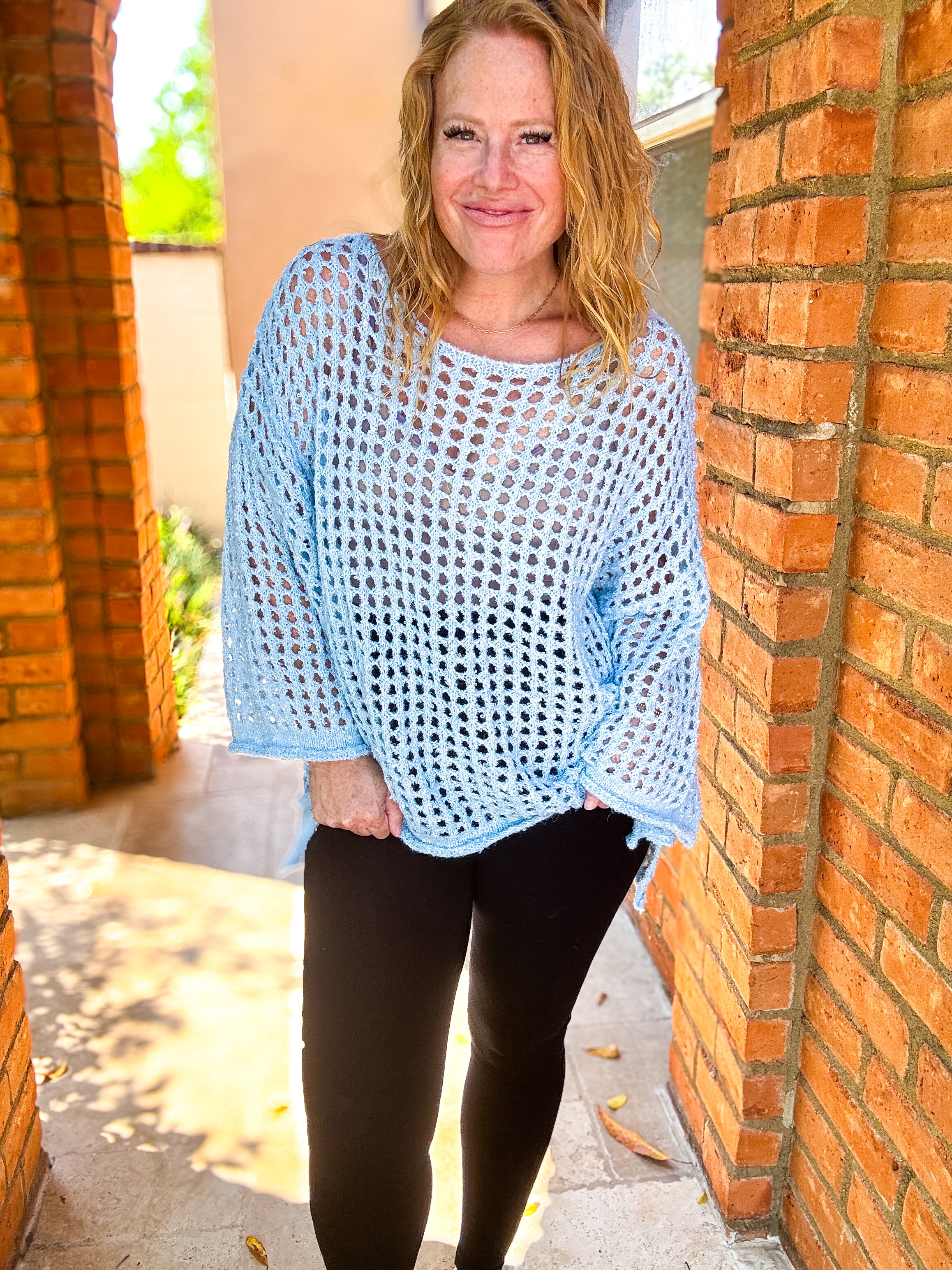 Troublemaker Open Knit Top by White Birch