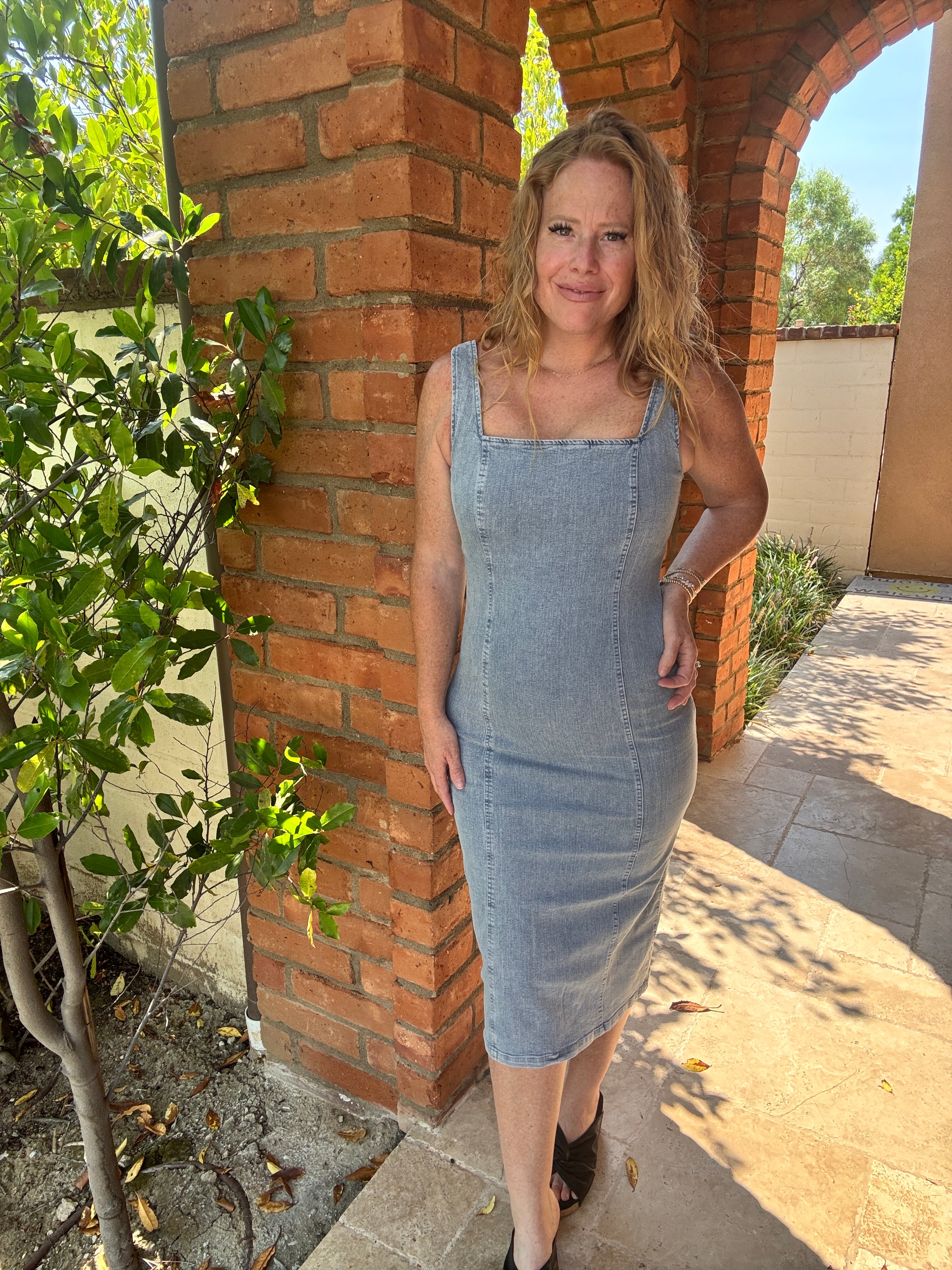 Meet Me Halfway Denim Dress by White Birch