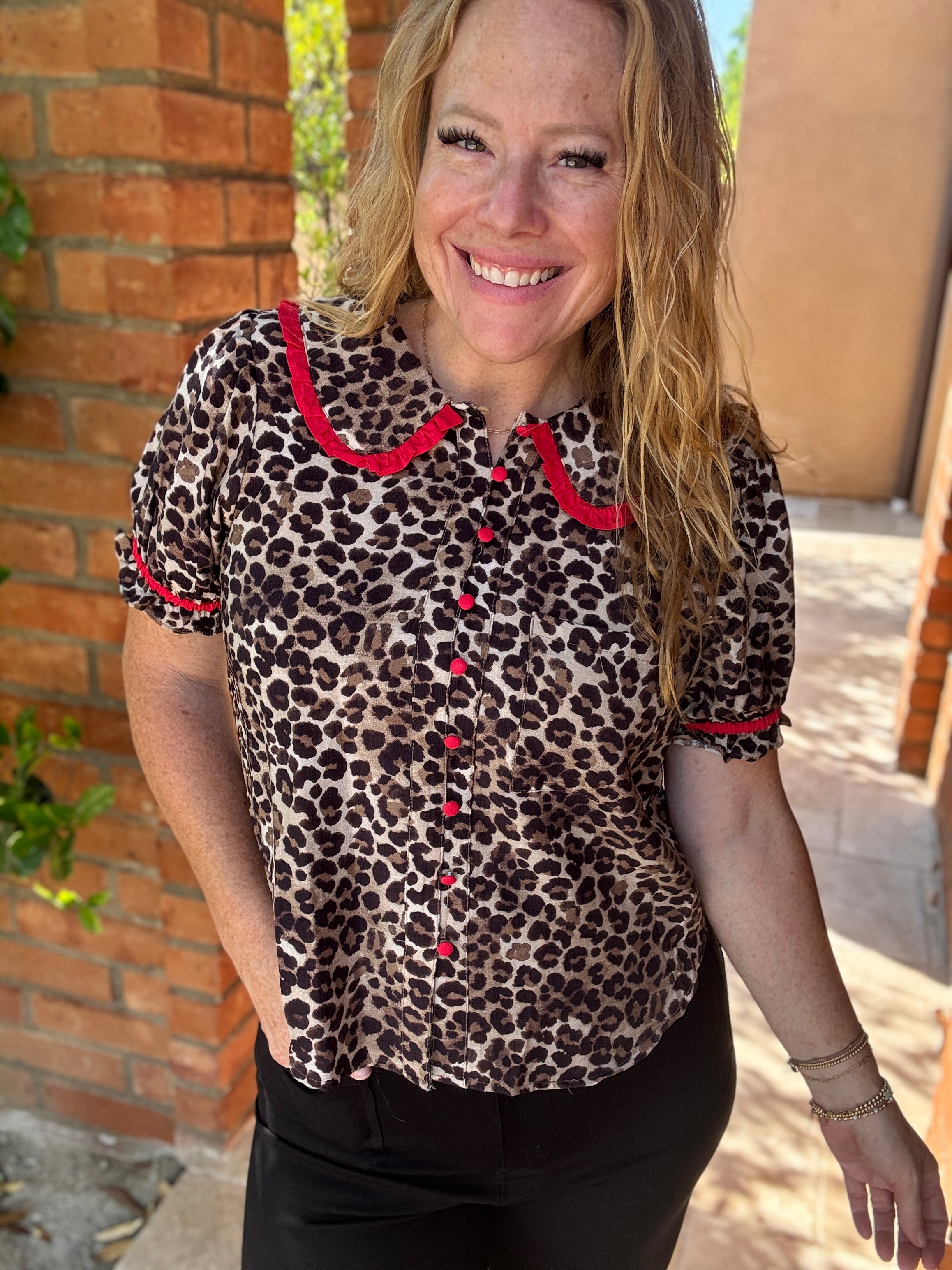 Short Sleeve Leopard Top by Sew In Love