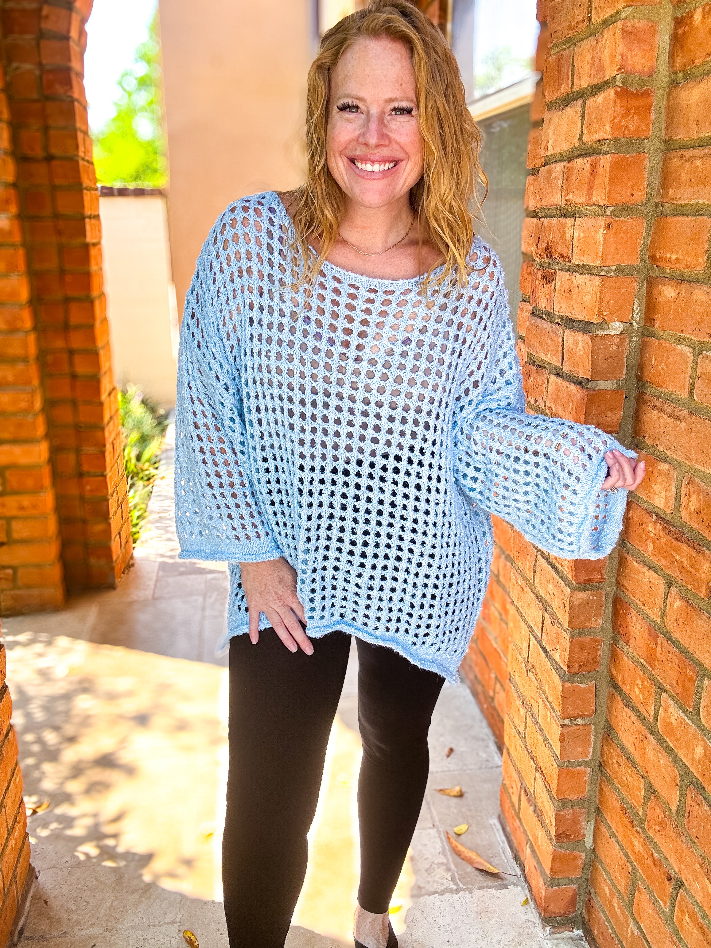 Troublemaker Open Knit Top by White Birch