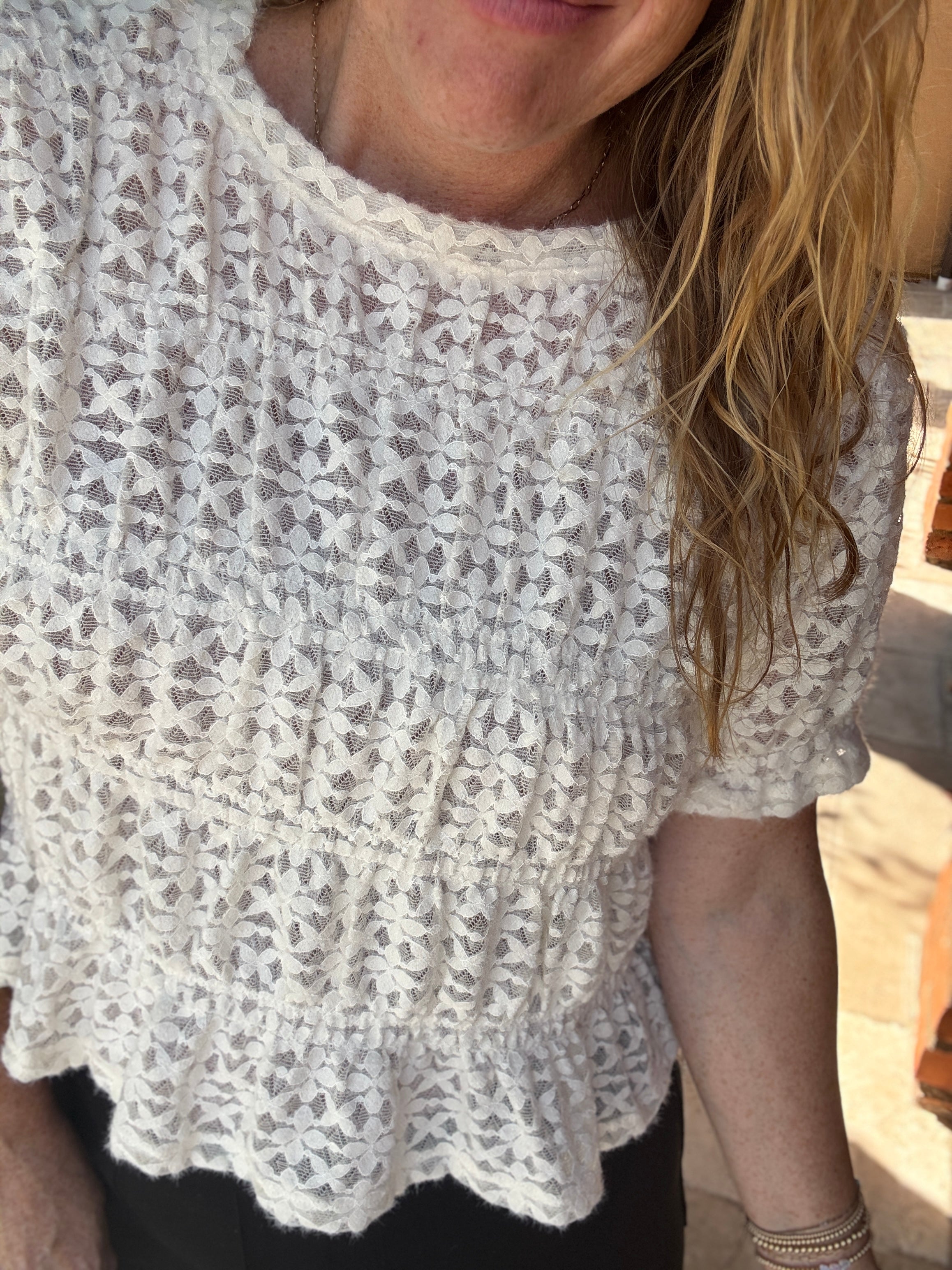 Sheer pattern Top by White Birch