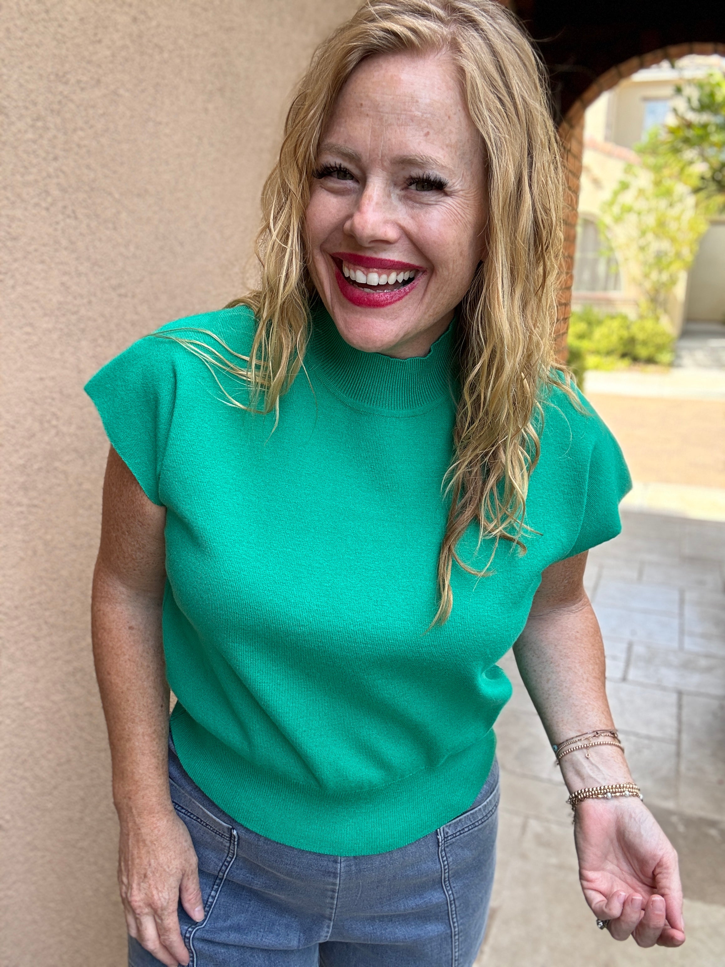 Cap Sleeve High Neck Top by Sew In Love