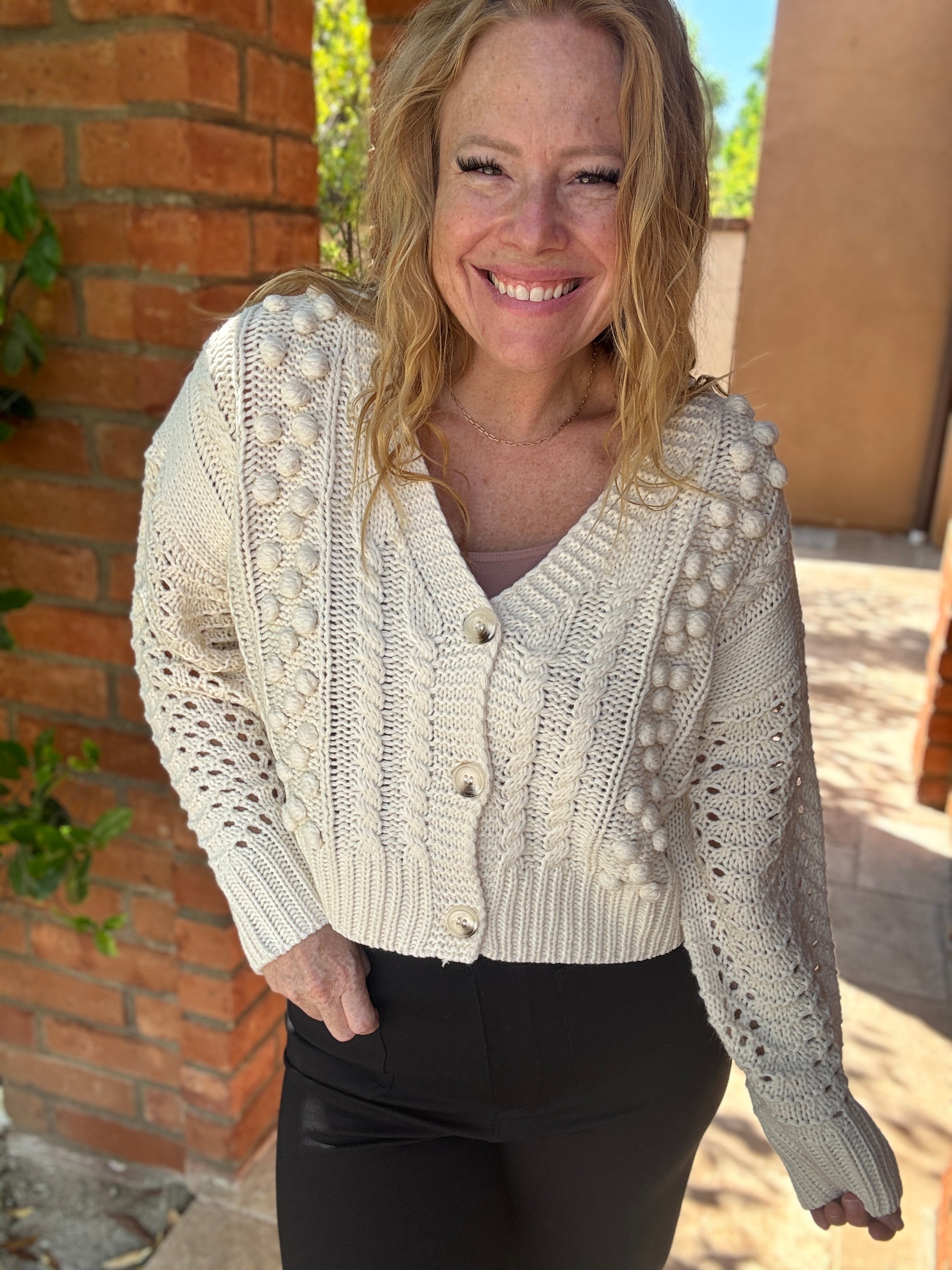 Button Down knit top by White Birch