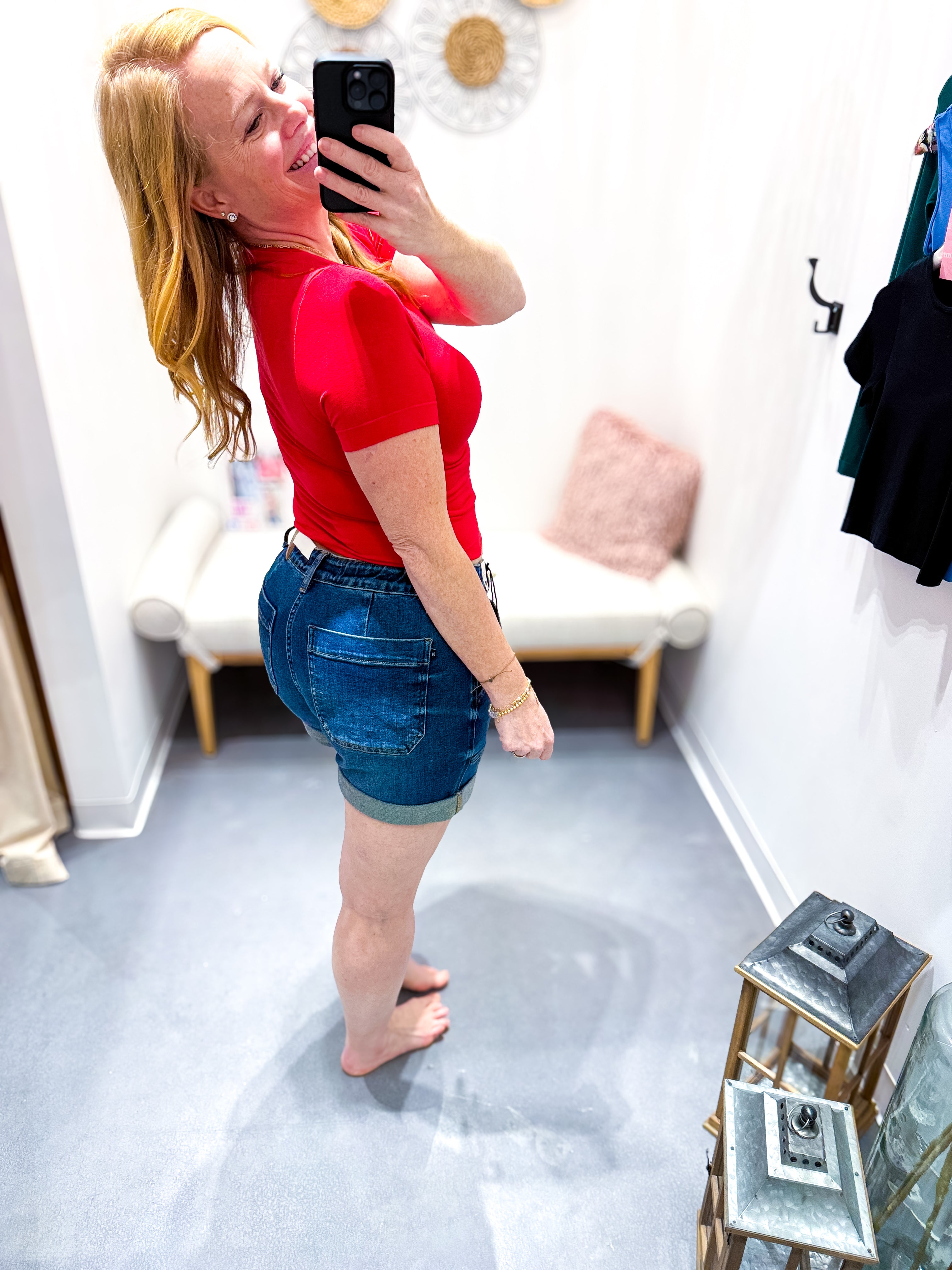 Adventure Calls Judy Blue Full Size High Rise Cuff Denim Shorts