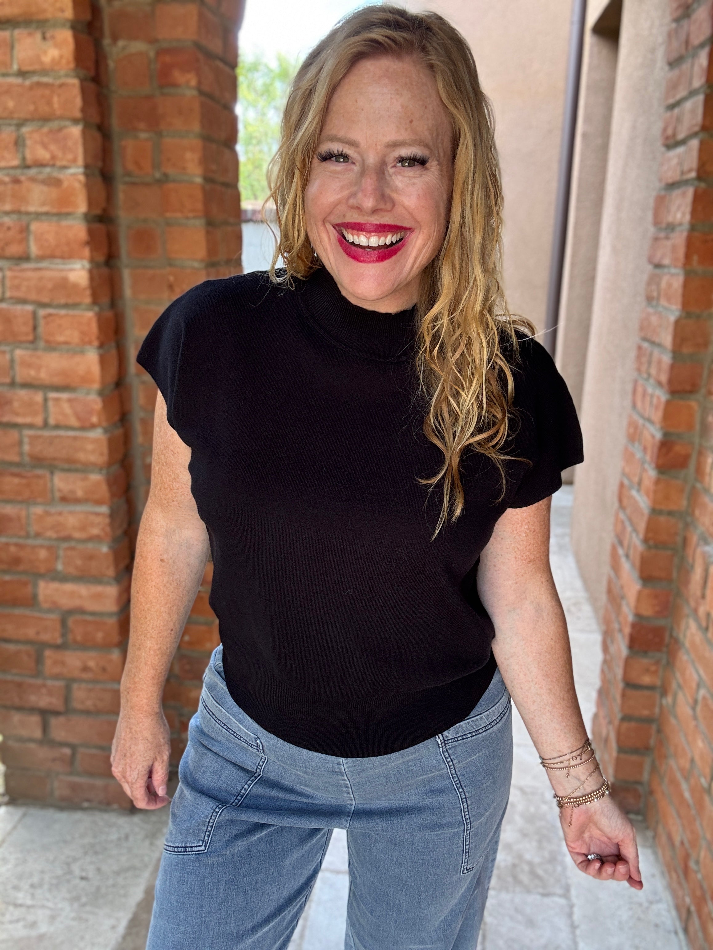 Cap Sleeve High Neck Top by Sew In Love