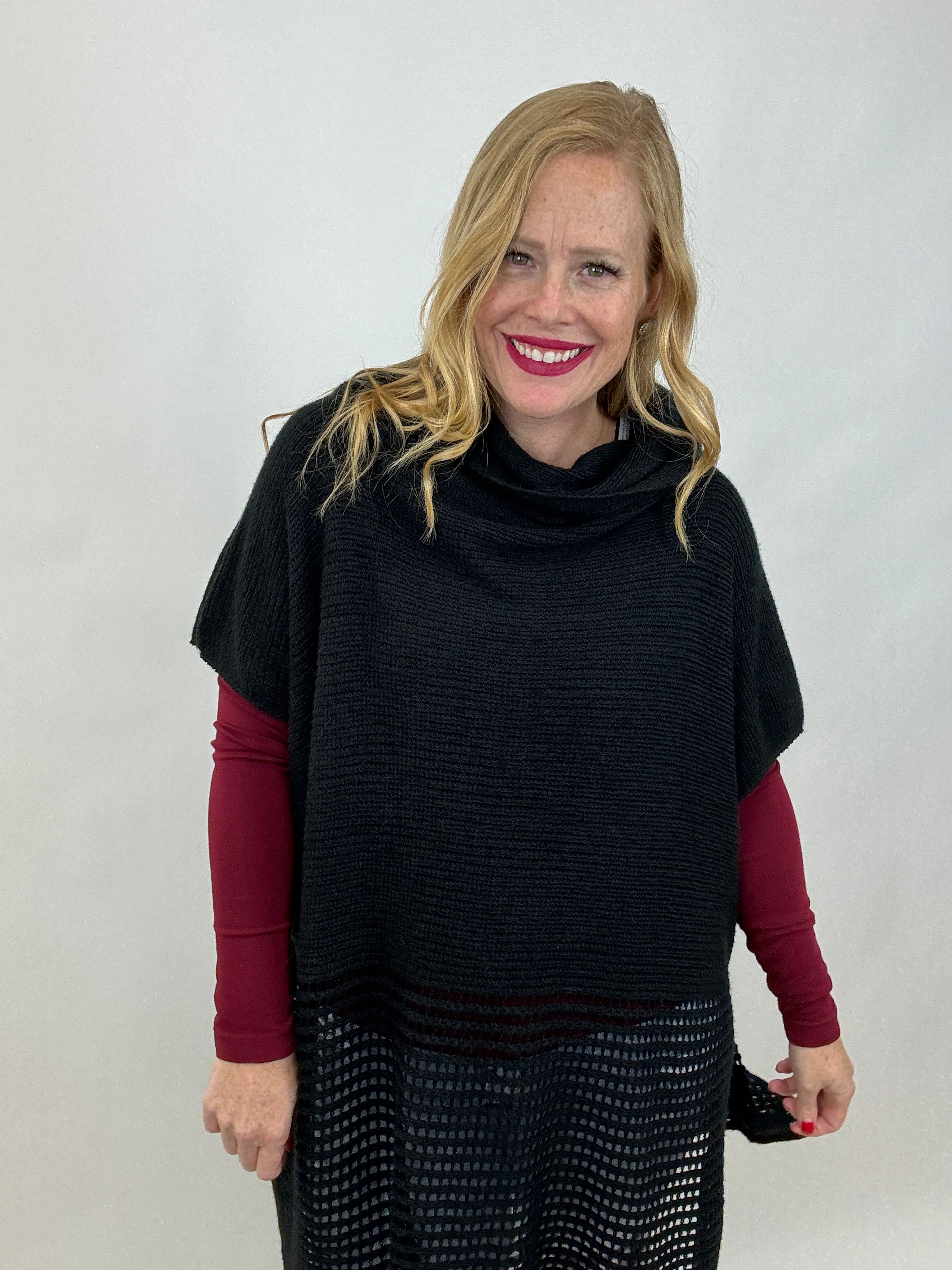 Sugar & Spice Cowl Neck Poncho