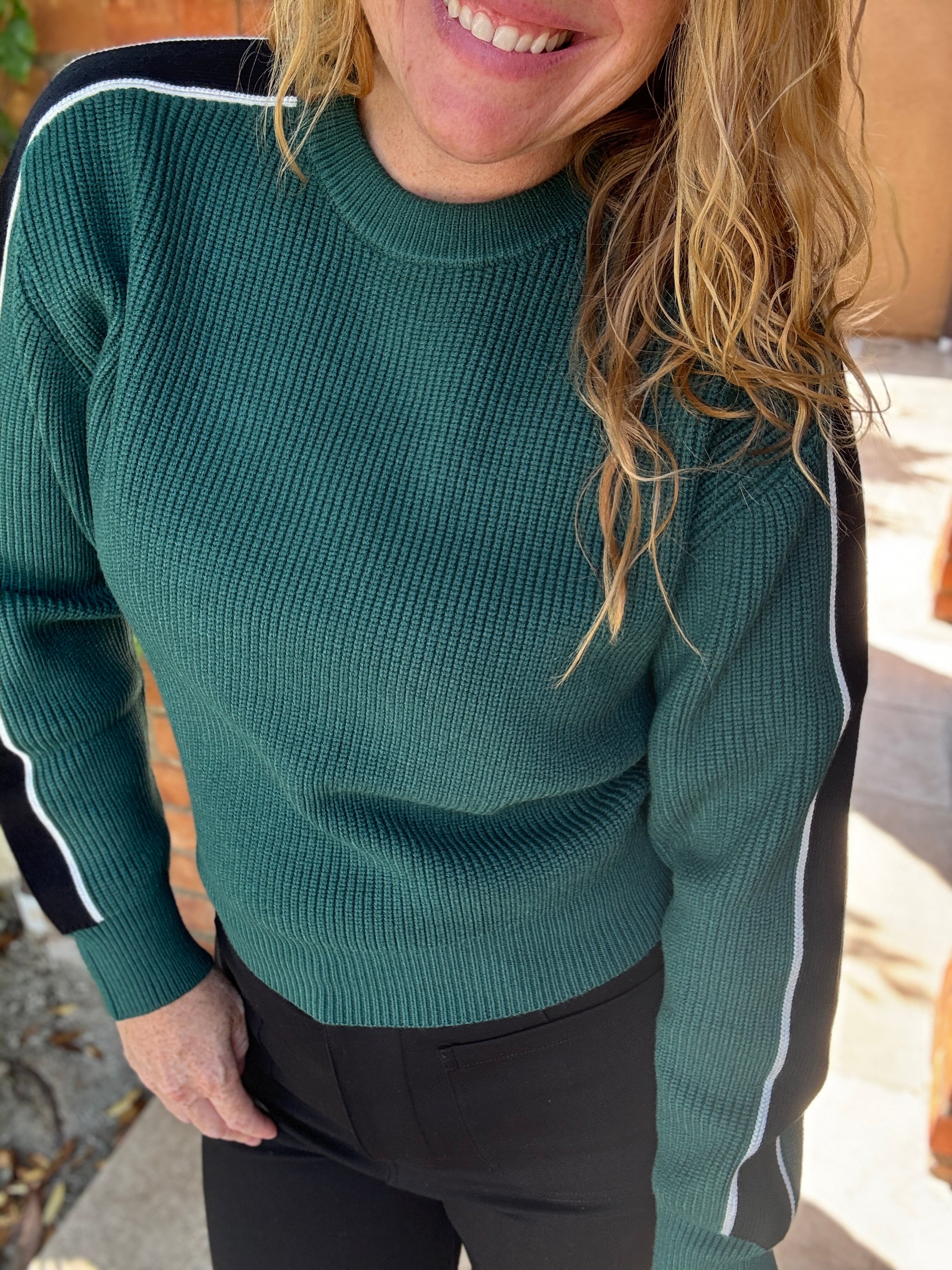 Round Neck Solid Knit Sweater by White Birch