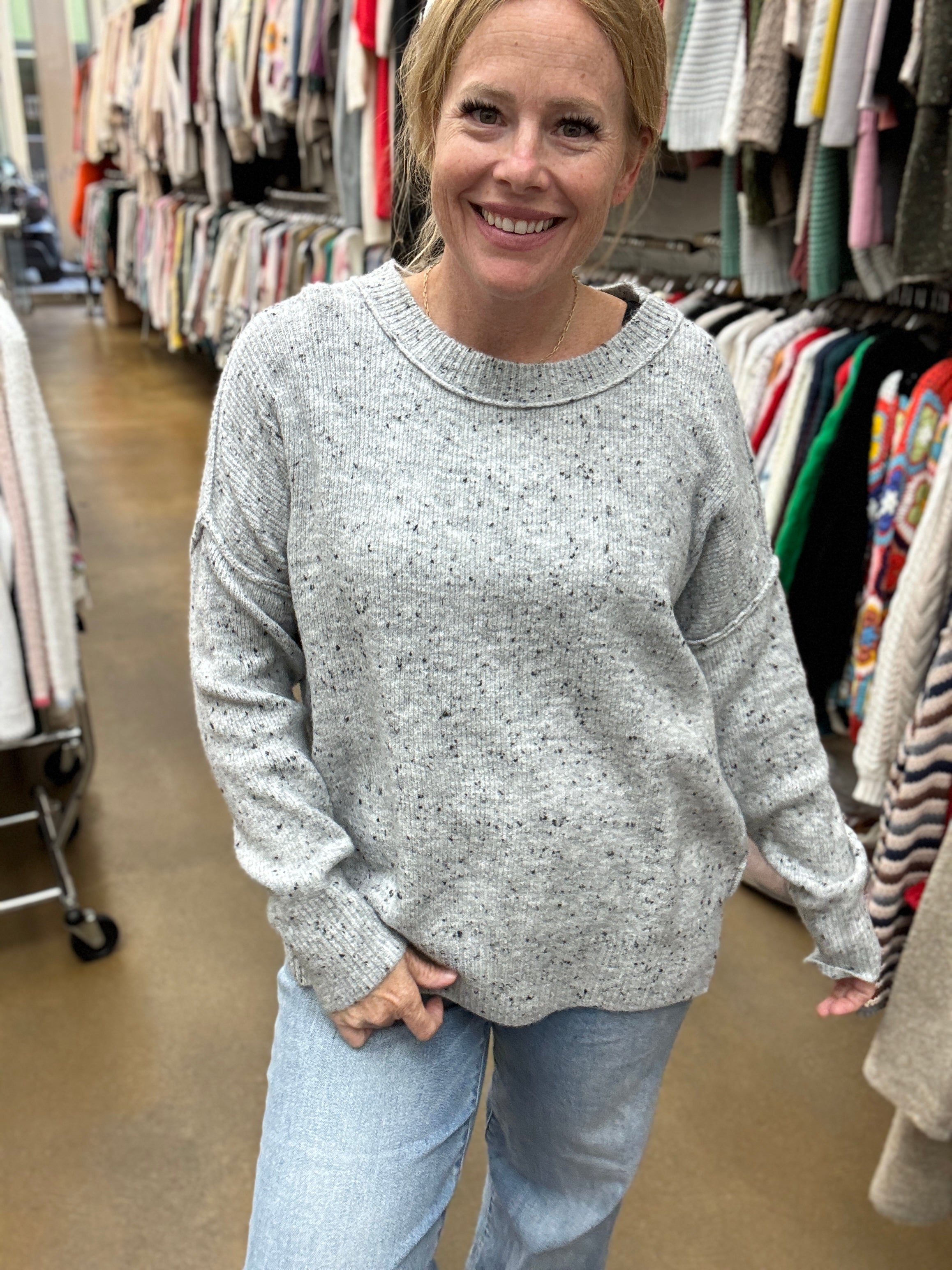 Speckled Grey Sweater