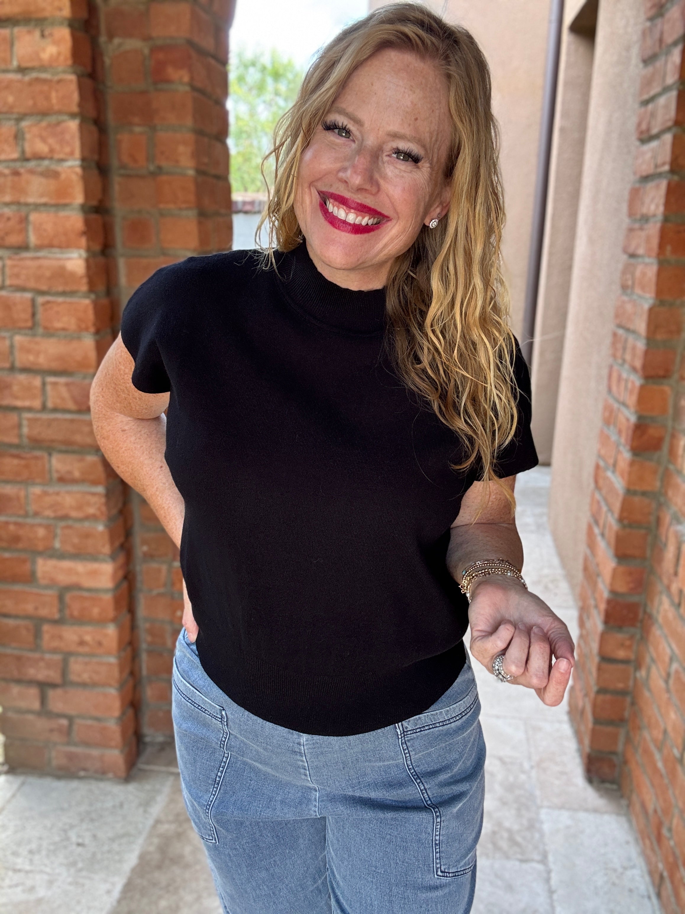 Cap Sleeve High Neck Top by Sew In Love