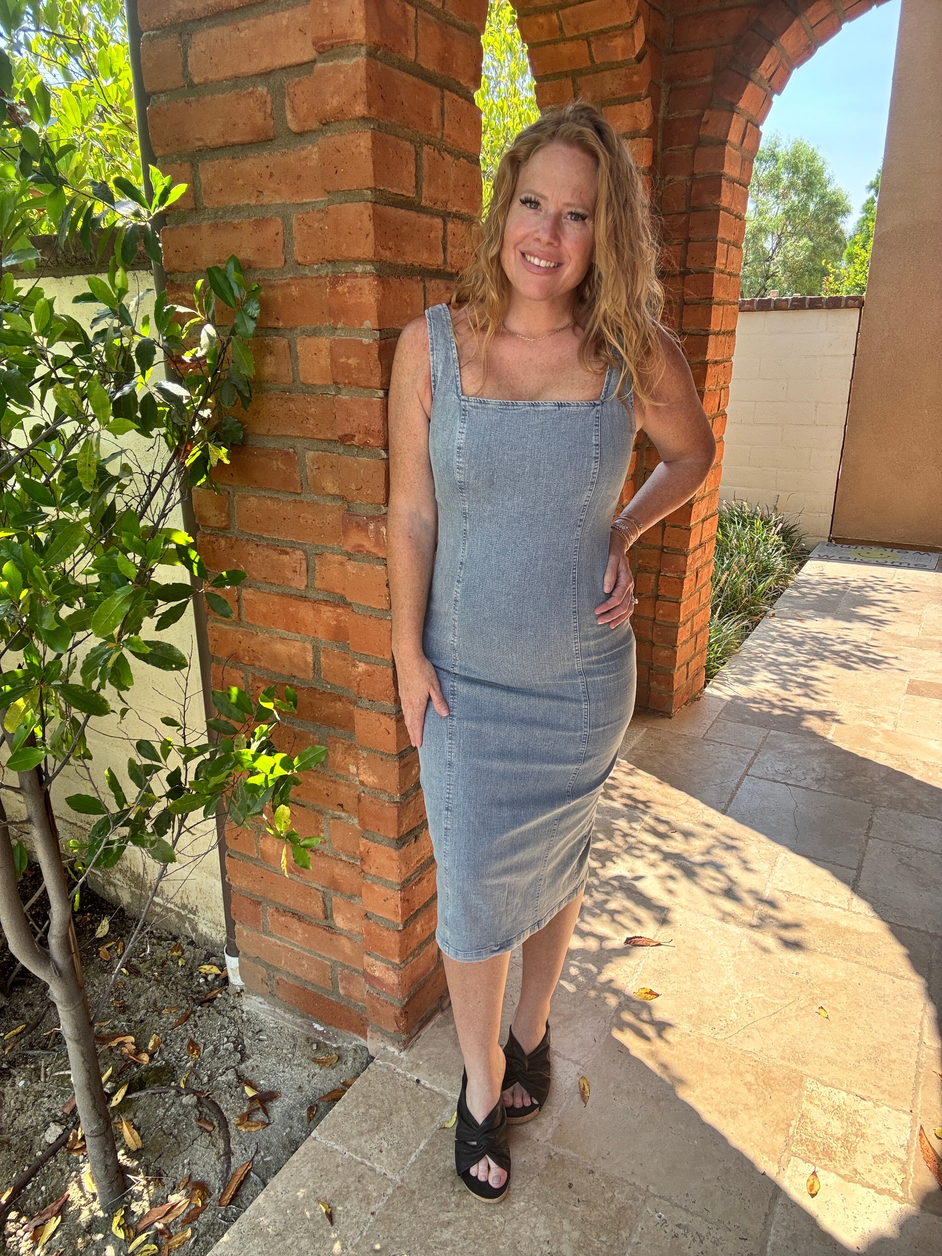 Meet Me Halfway Denim Dress by White Birch