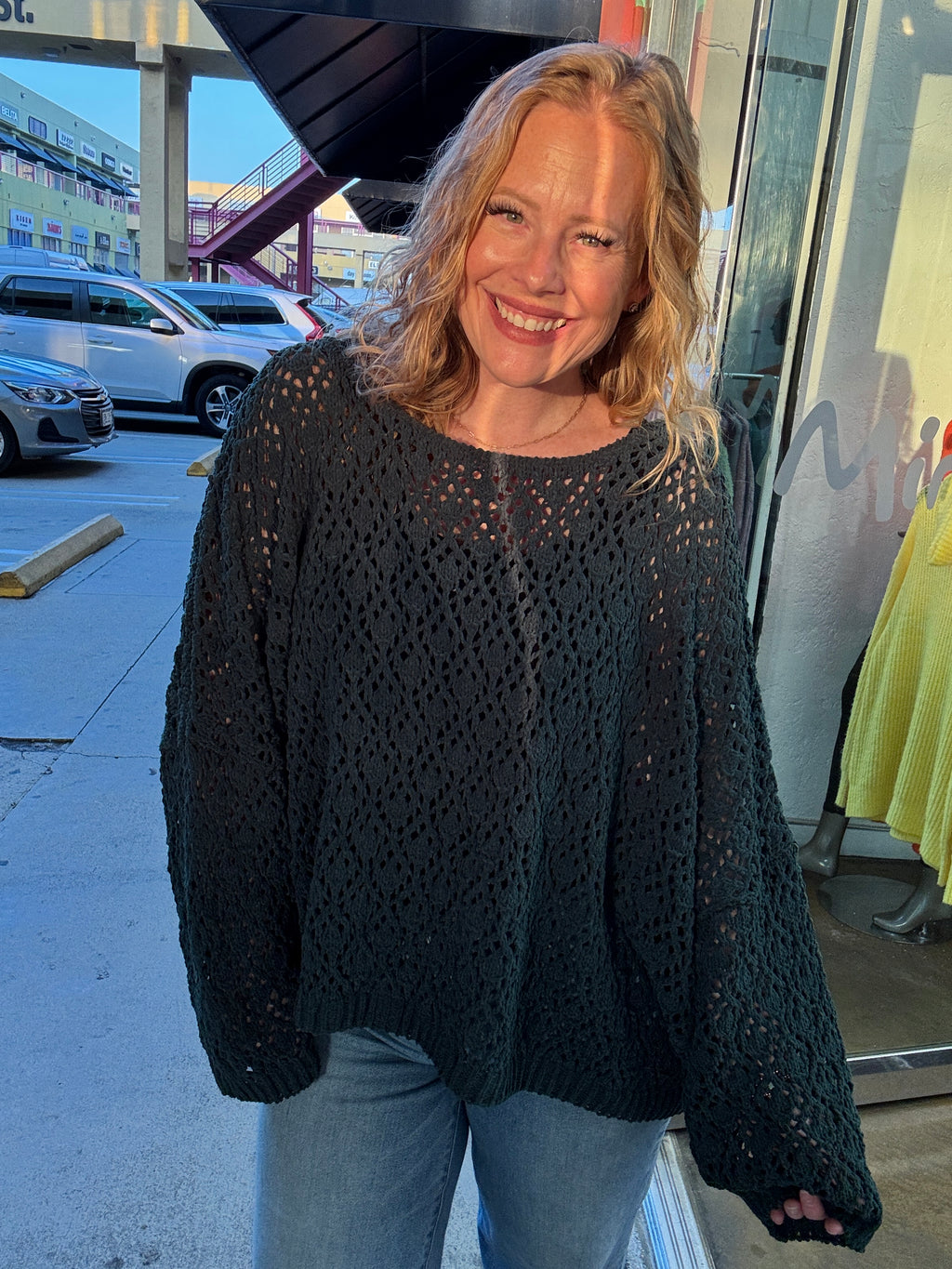 Patience Emerald Crochet Sweater