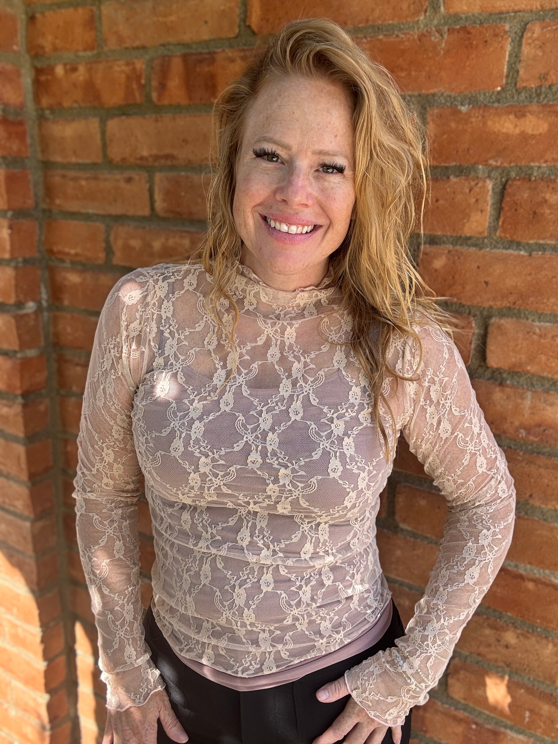 Long SLeeve Floral Lace Top by Sew In Love