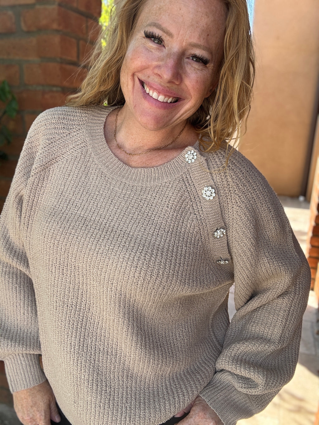 Boat Neck long sleeve solid knit sweater by White Birch