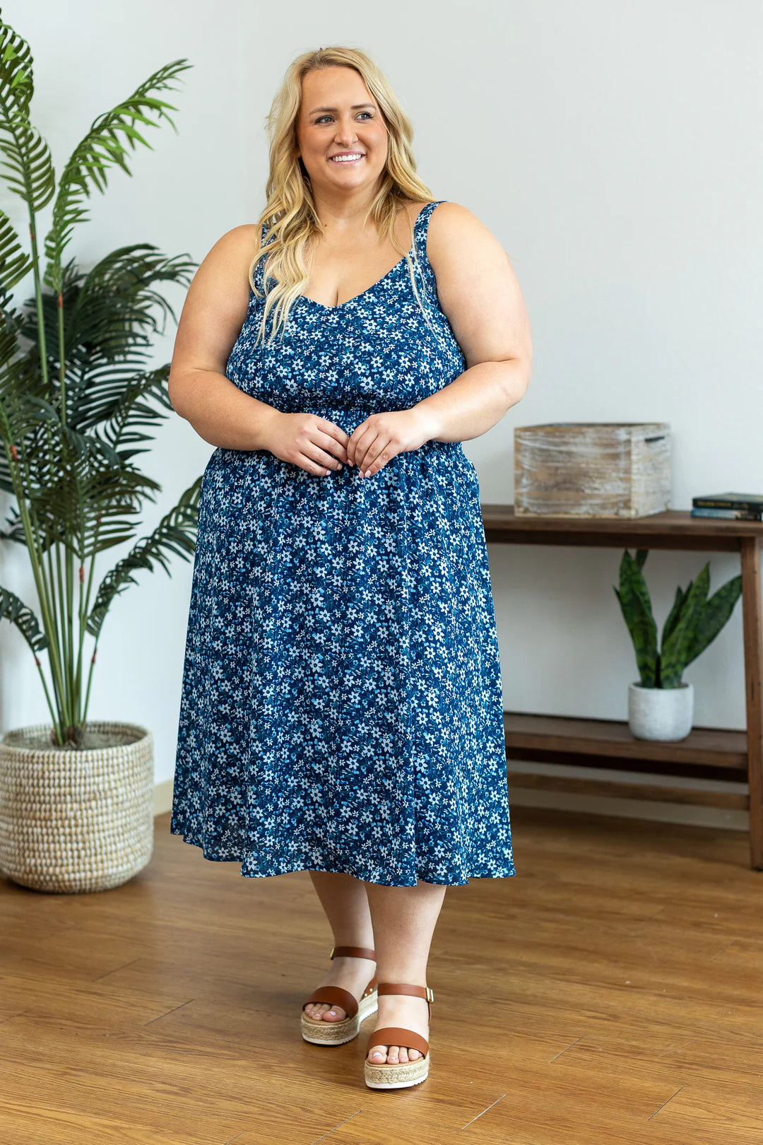 Cassidy Midi Dress - Blue Mix