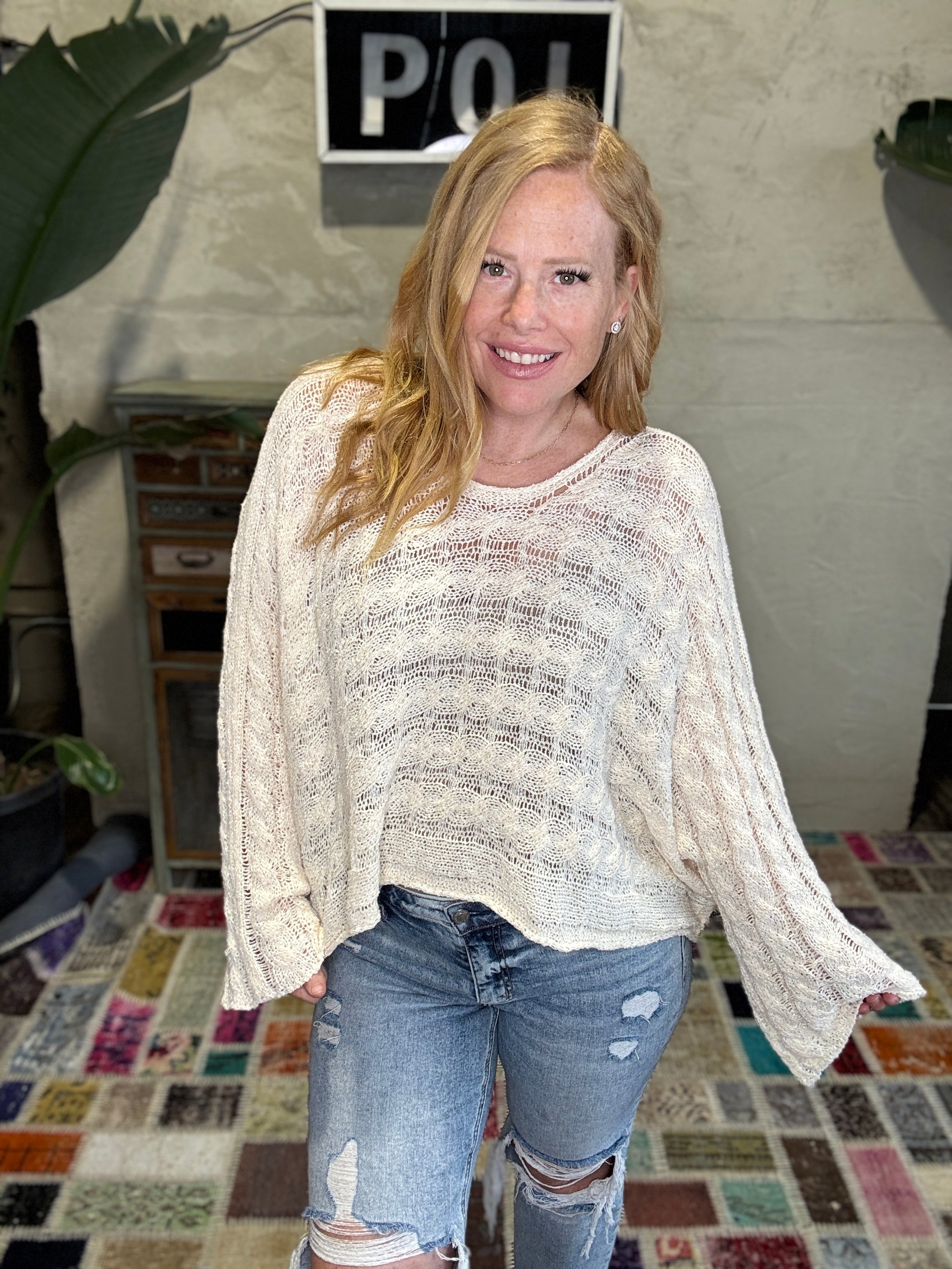 Natural Open Woven Sweater - POL LA Live