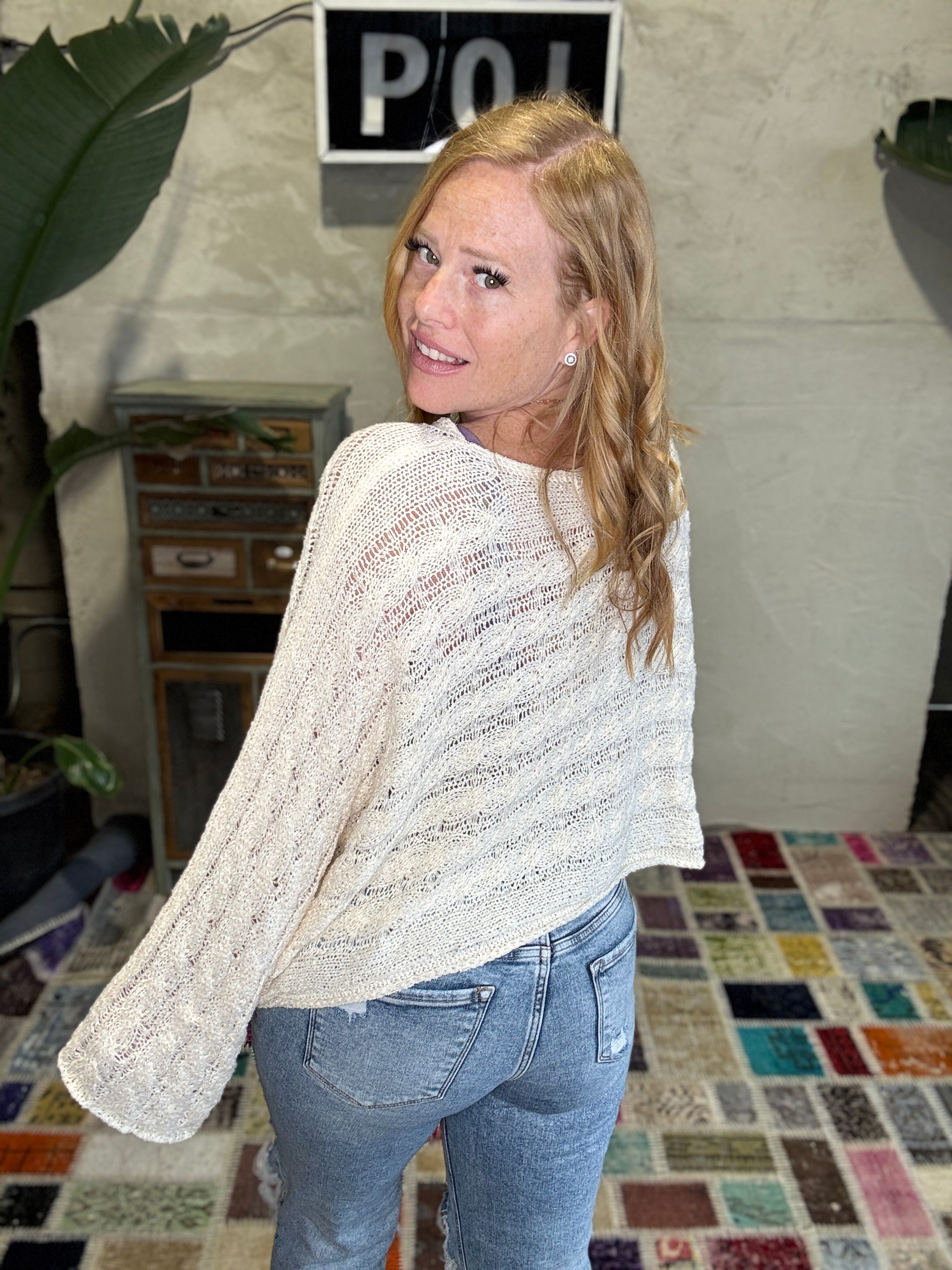 Natural Open Woven Sweater - POL LA Live