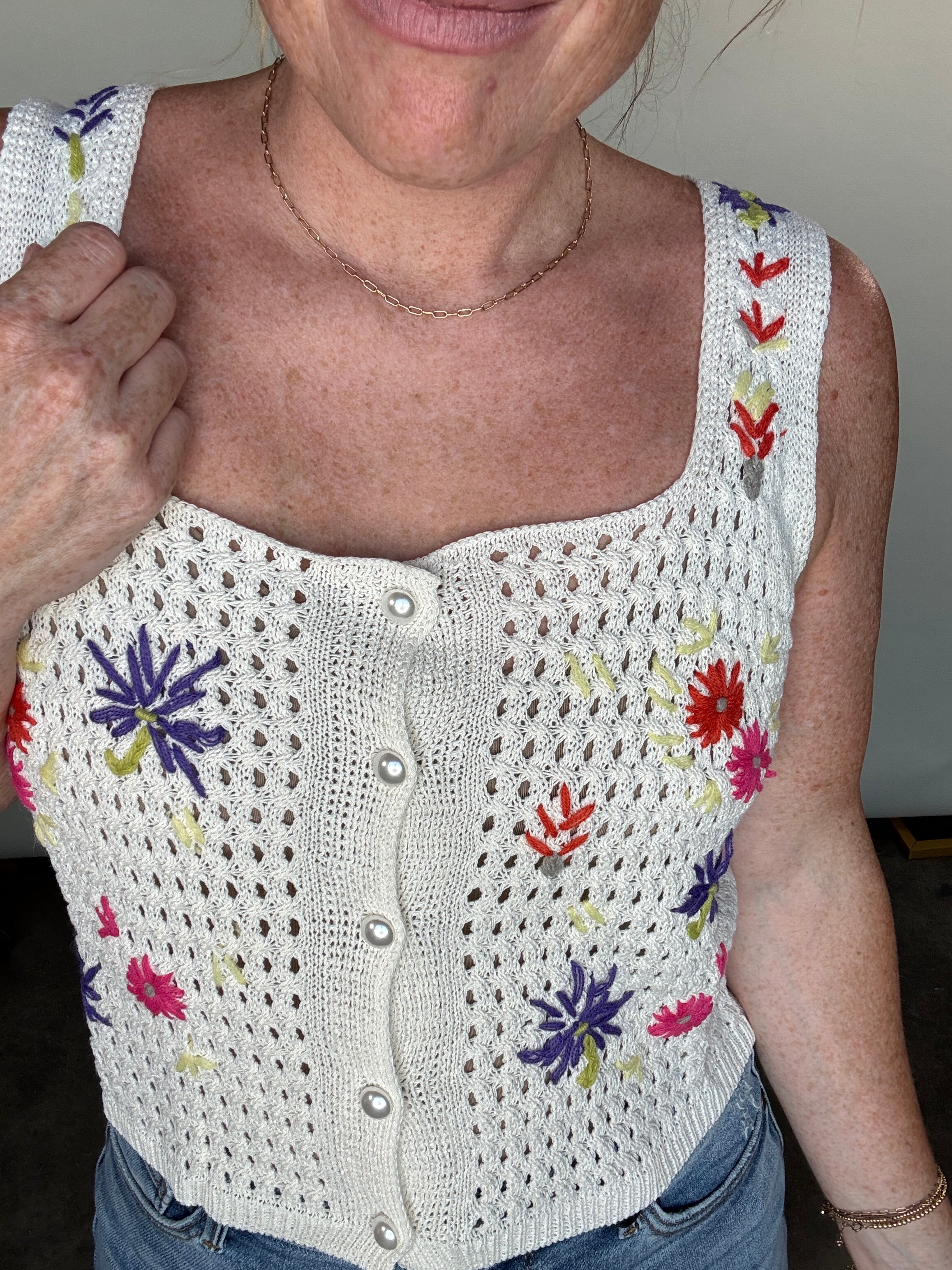 Buttoned Up Knit Top by White Birch