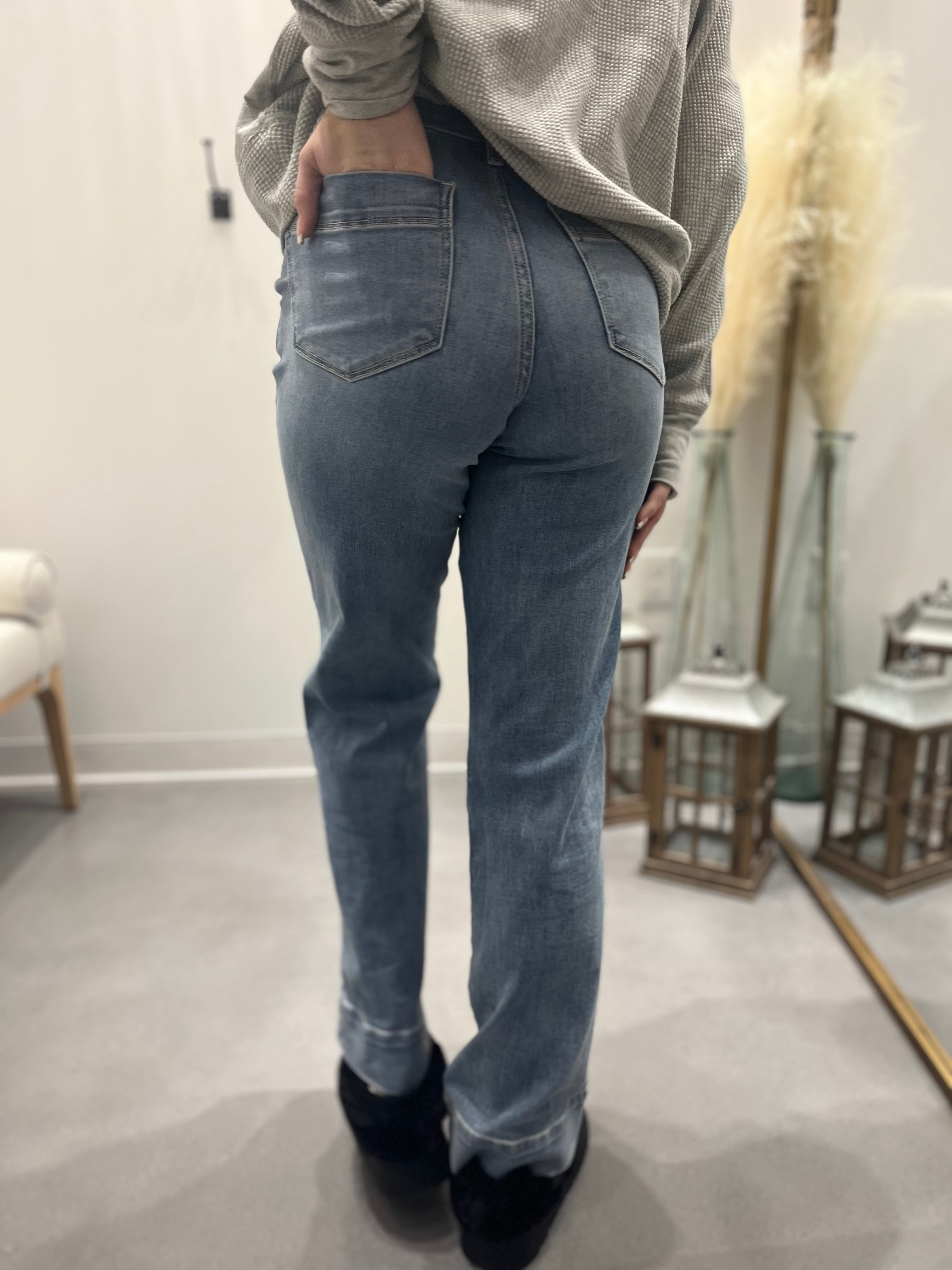 Mindy Mid Rise Wide Leg Jeans