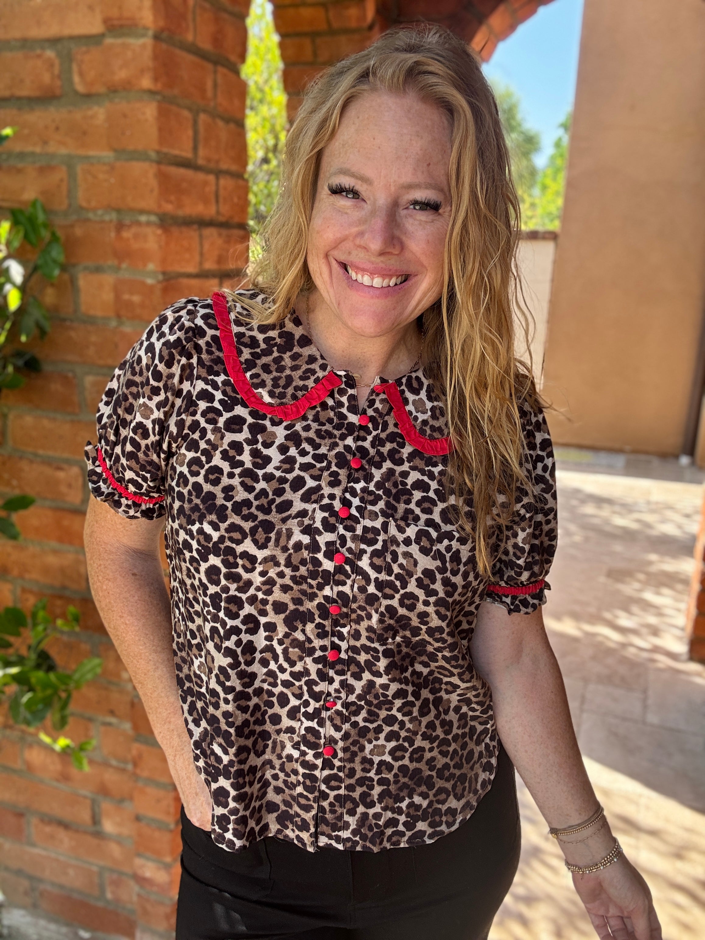 Short Sleeve Leopard Top by Sew In Love