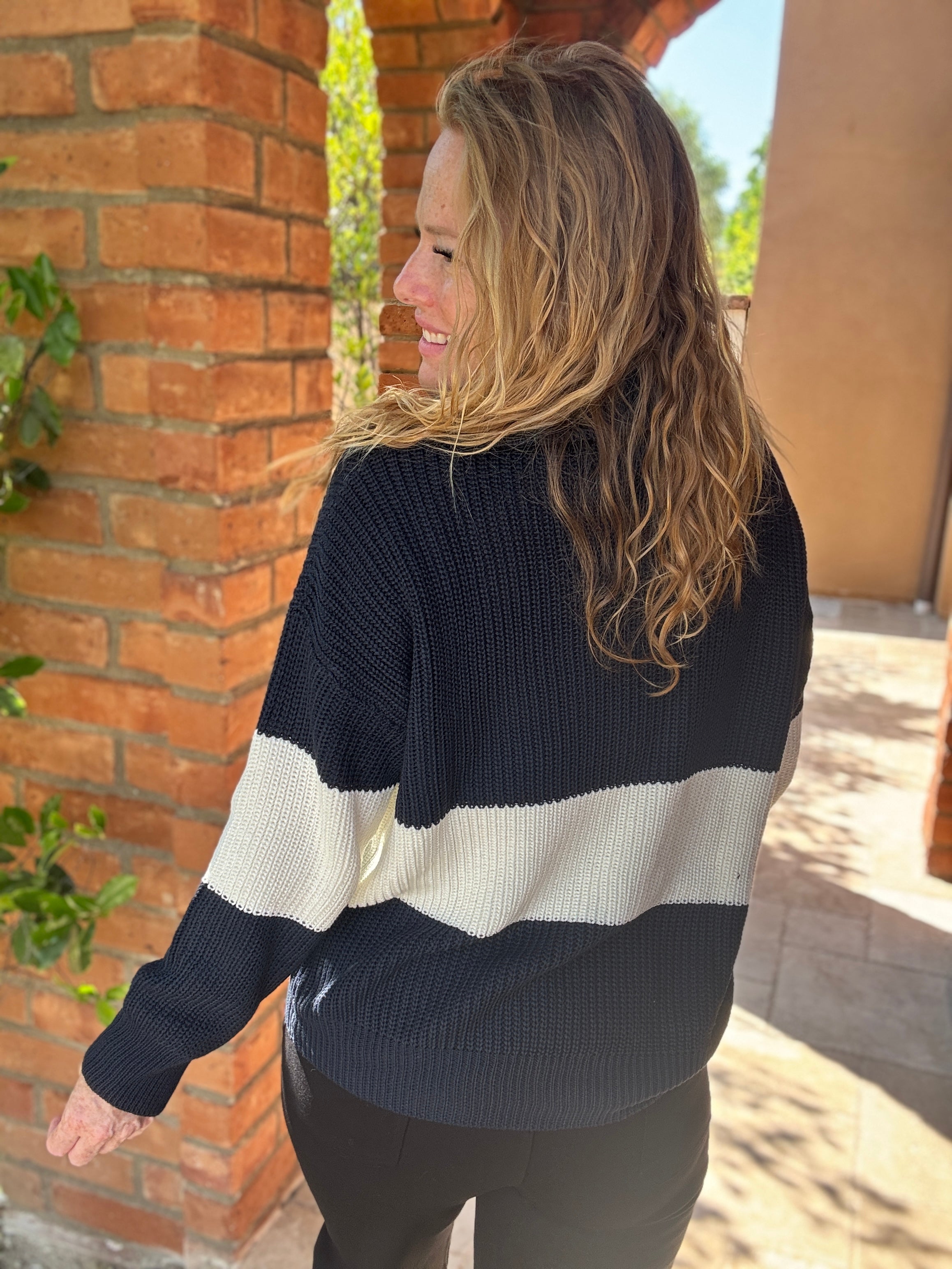 Half Zip Color Block Top by White Birch