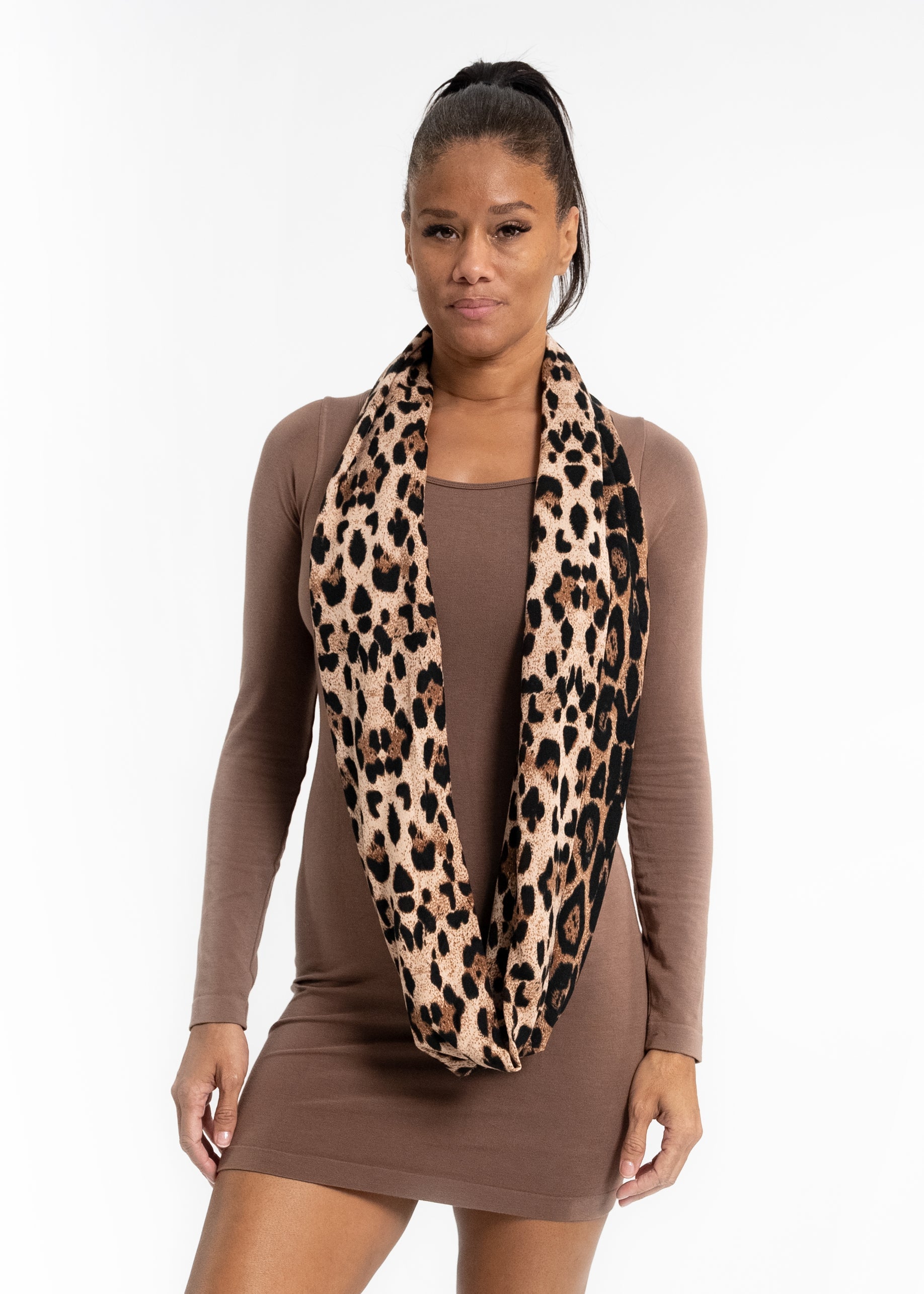 Au Naturel Leopard Infinity Scarf