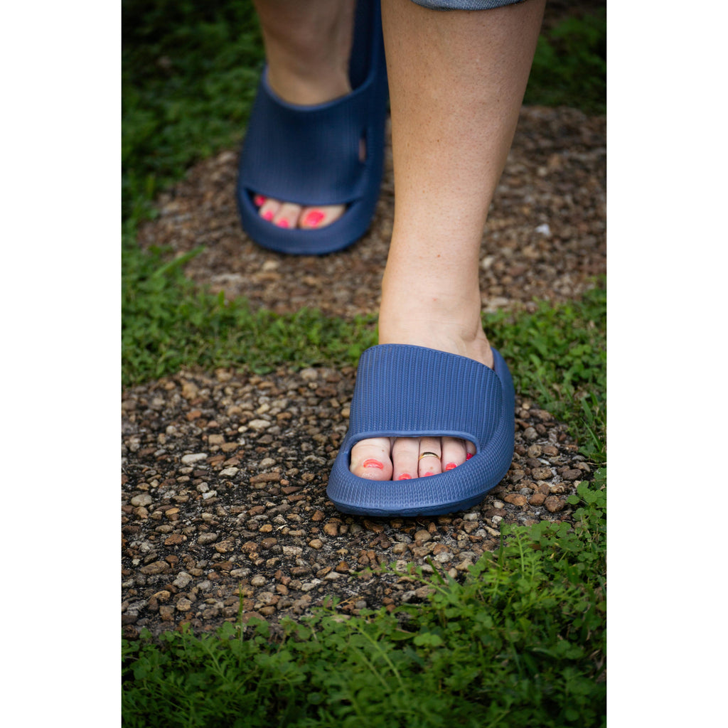 Ready to Ship | Navy Blue Insanely Comfy -Beach or Casual Slides