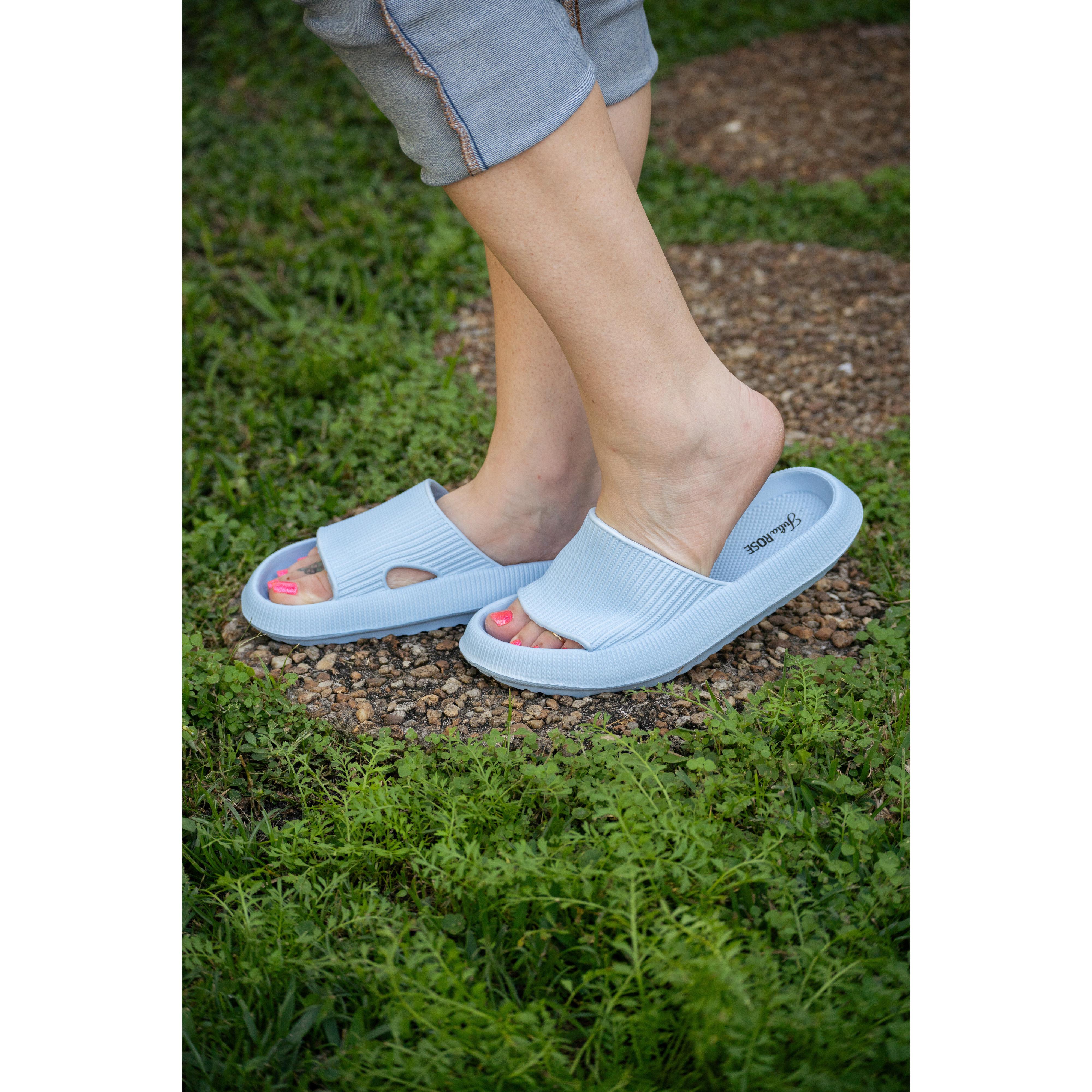 Light Blue Insanely Comfy -Beach or Casual Slides