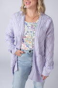 IN STOCK Open Knit Cardigan - Lavender