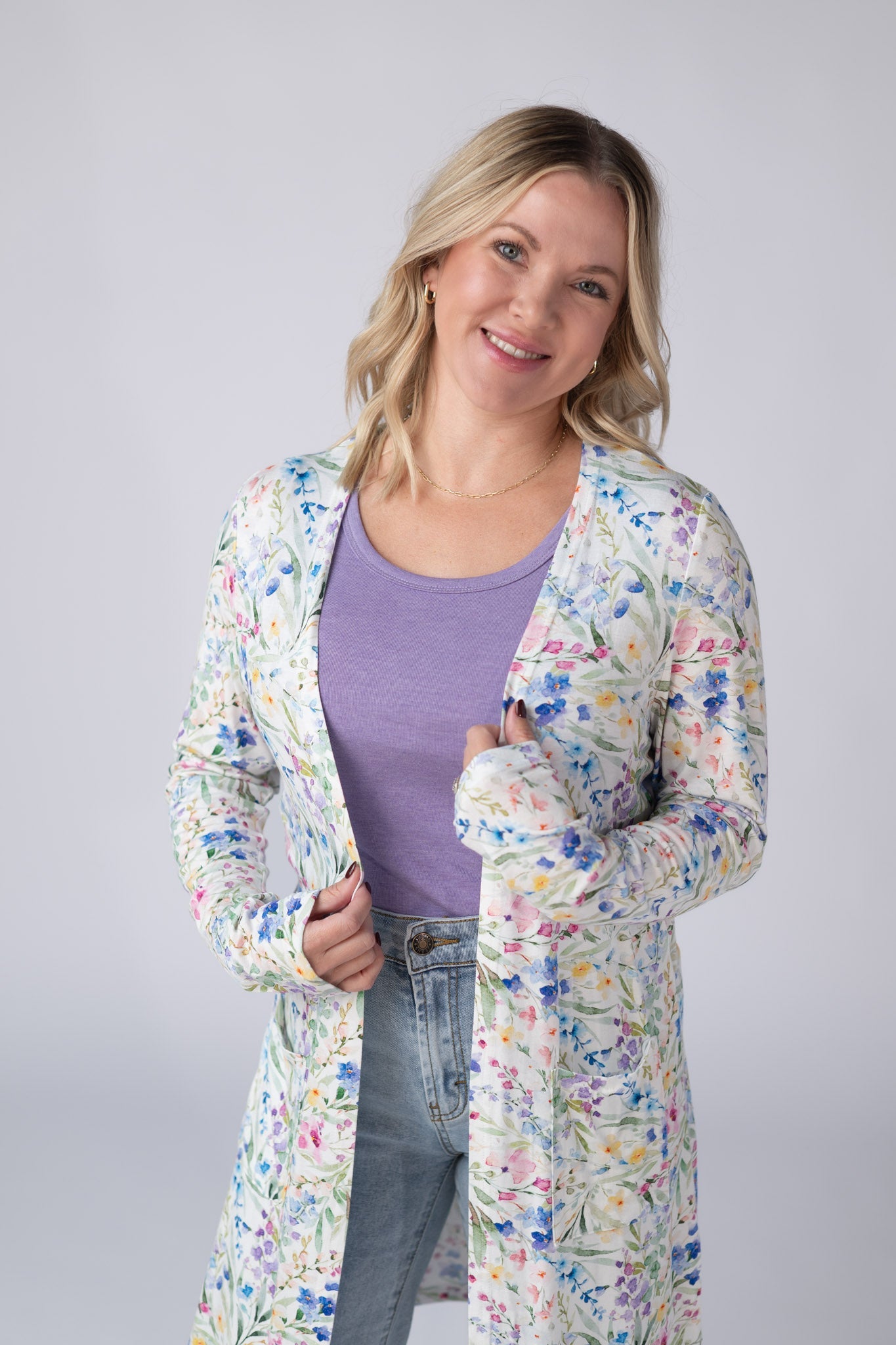 IN STOCK Classic Cardigan - Cottage Floral