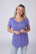 IN STOCK Sarah Ruffle Short Sleeve - Periwinkle Purple