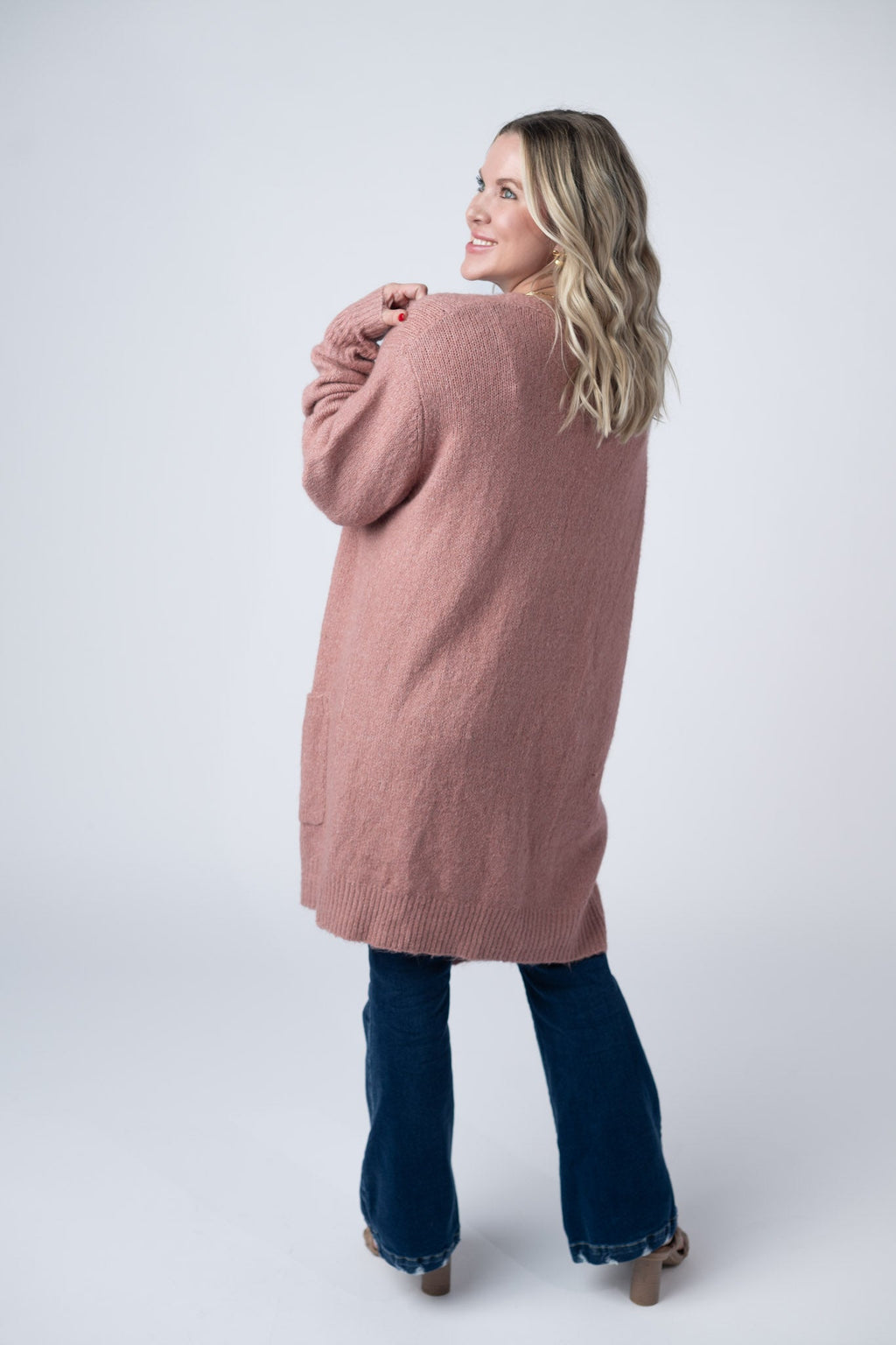IN STOCK Madison Cozy Cardigan - Dusty Rose