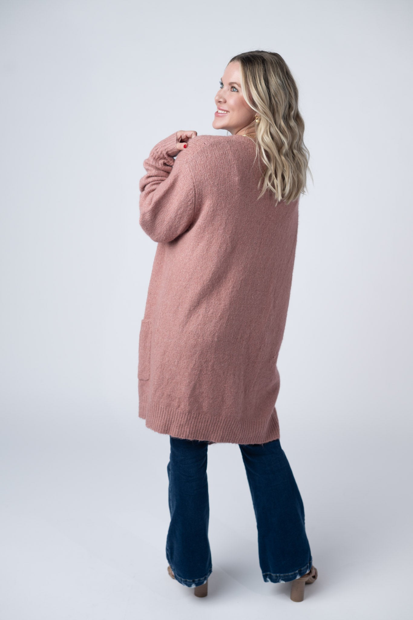 IN STOCK Madison Cozy Cardigan - Dusty Rose