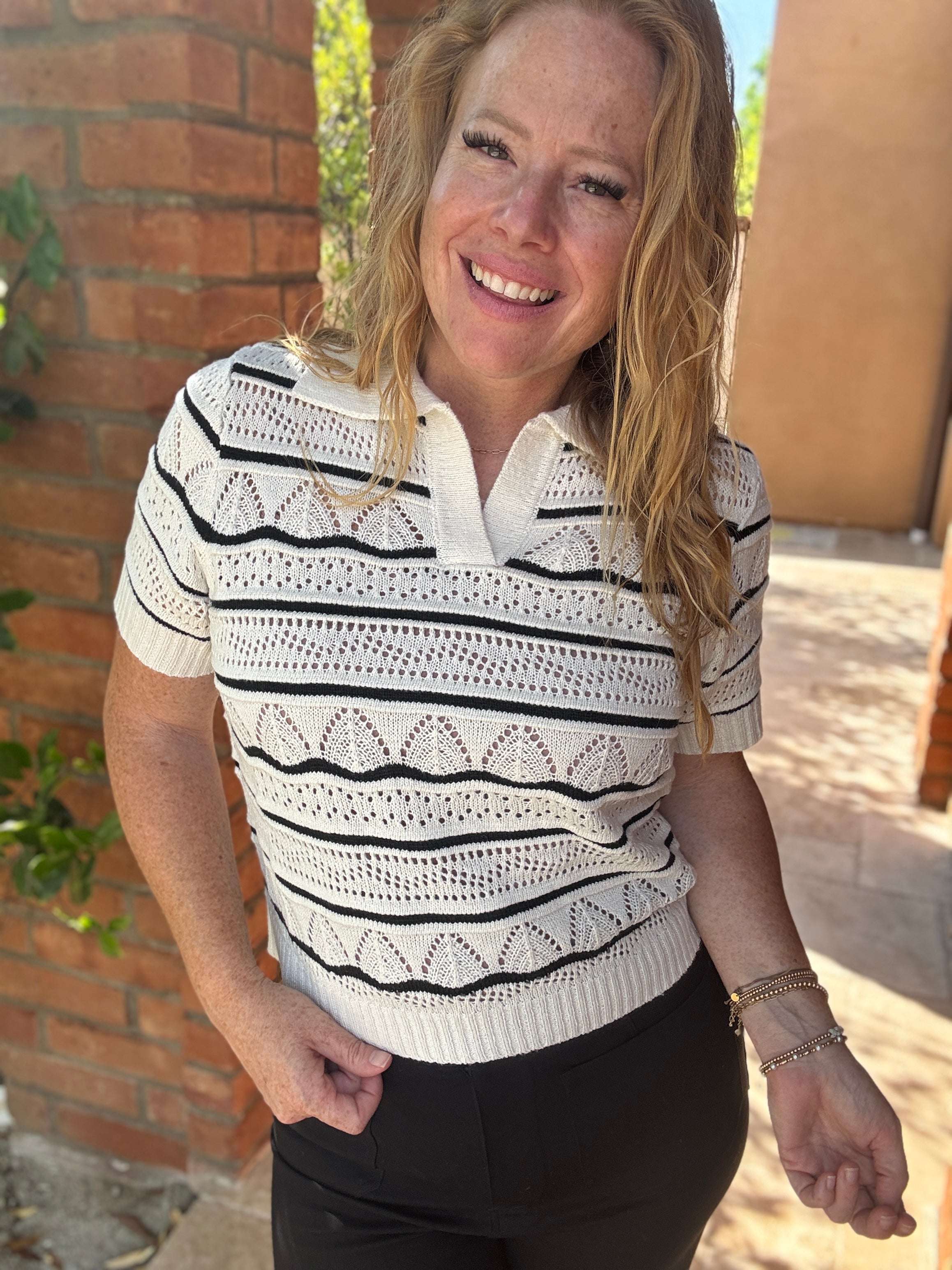 Collar Neck Knit Top by Sew In Love