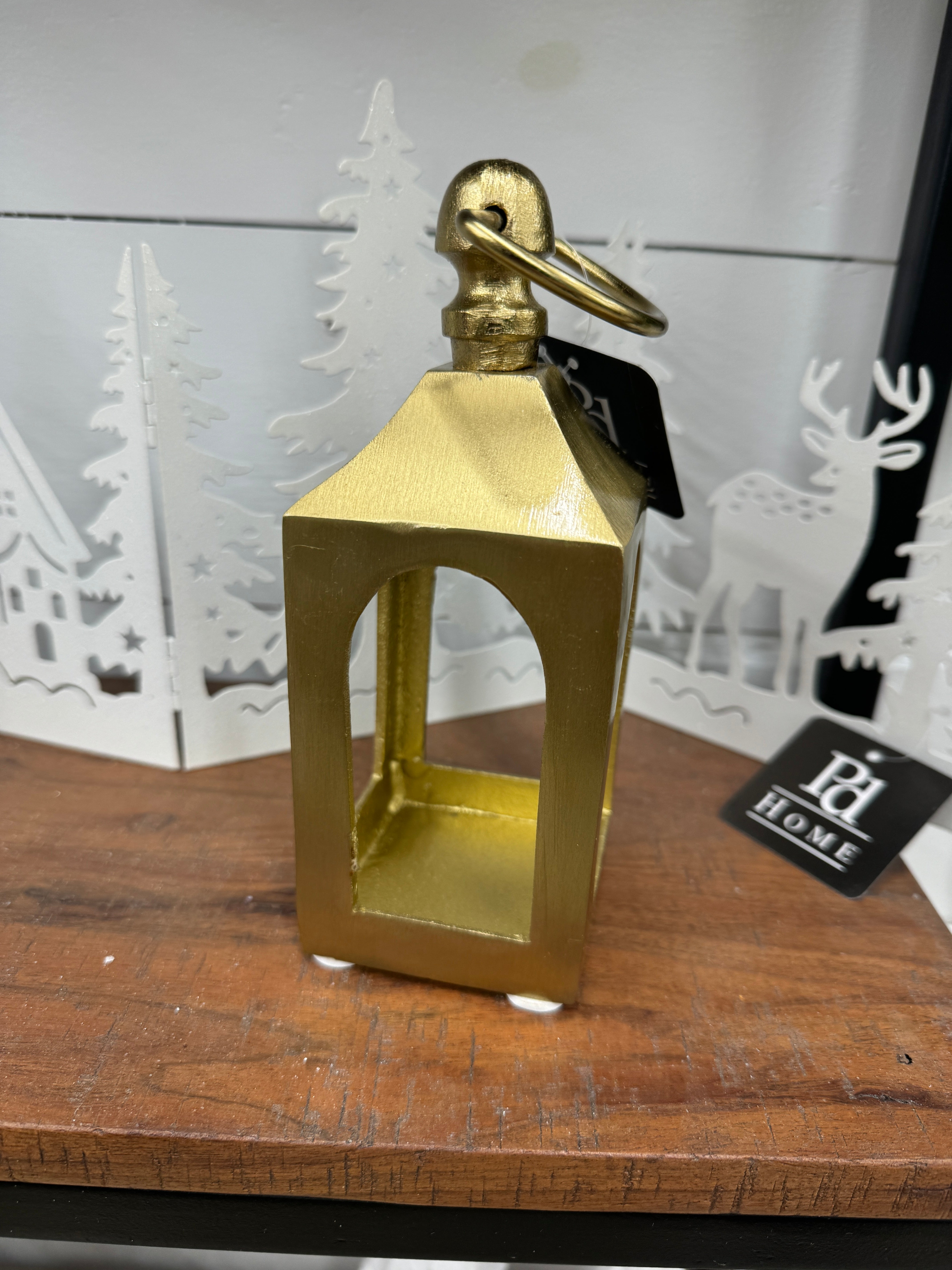 7" Mini Gold Lantern