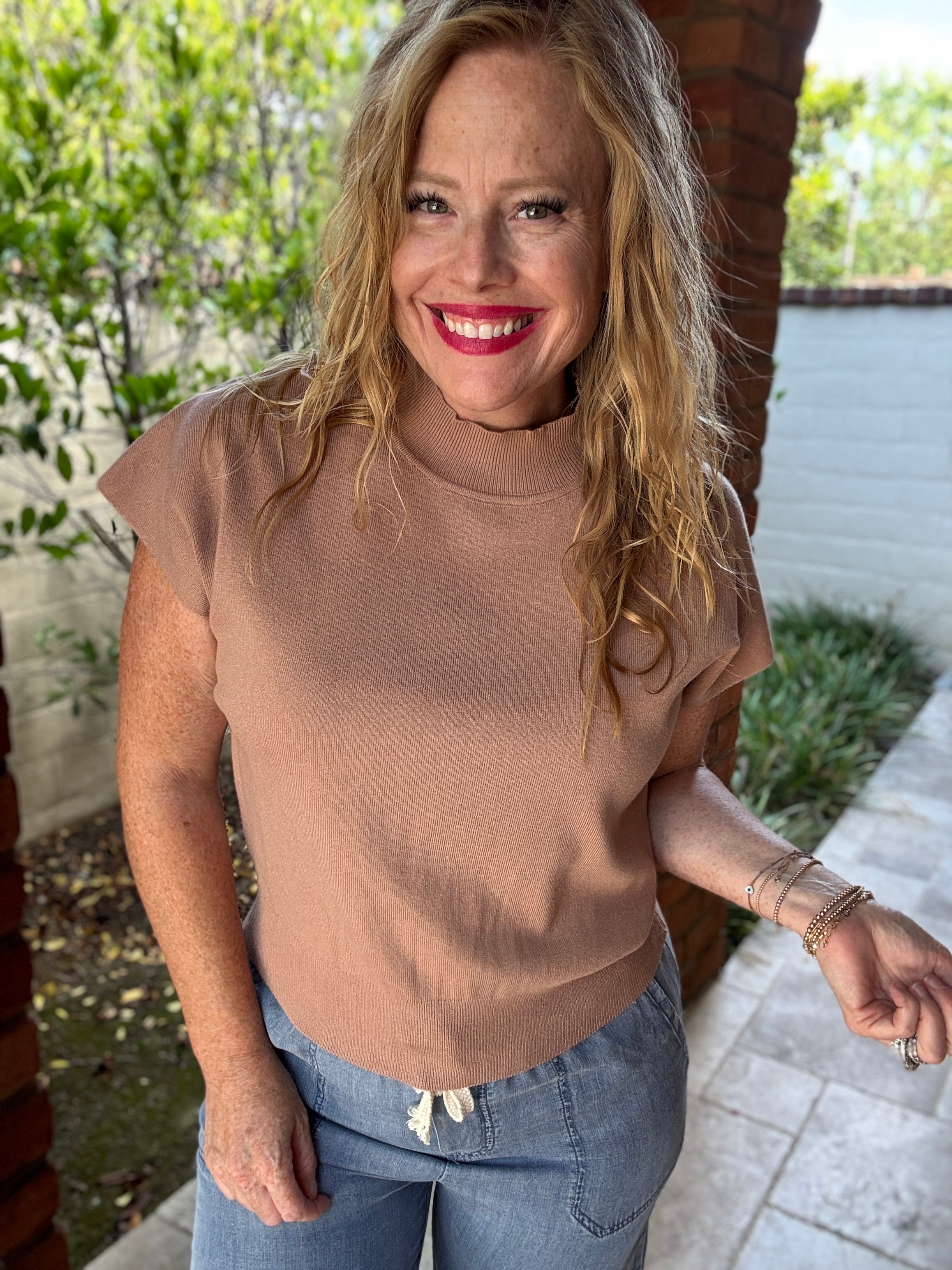 Cap Sleeve High Neck Top by Sew In Love