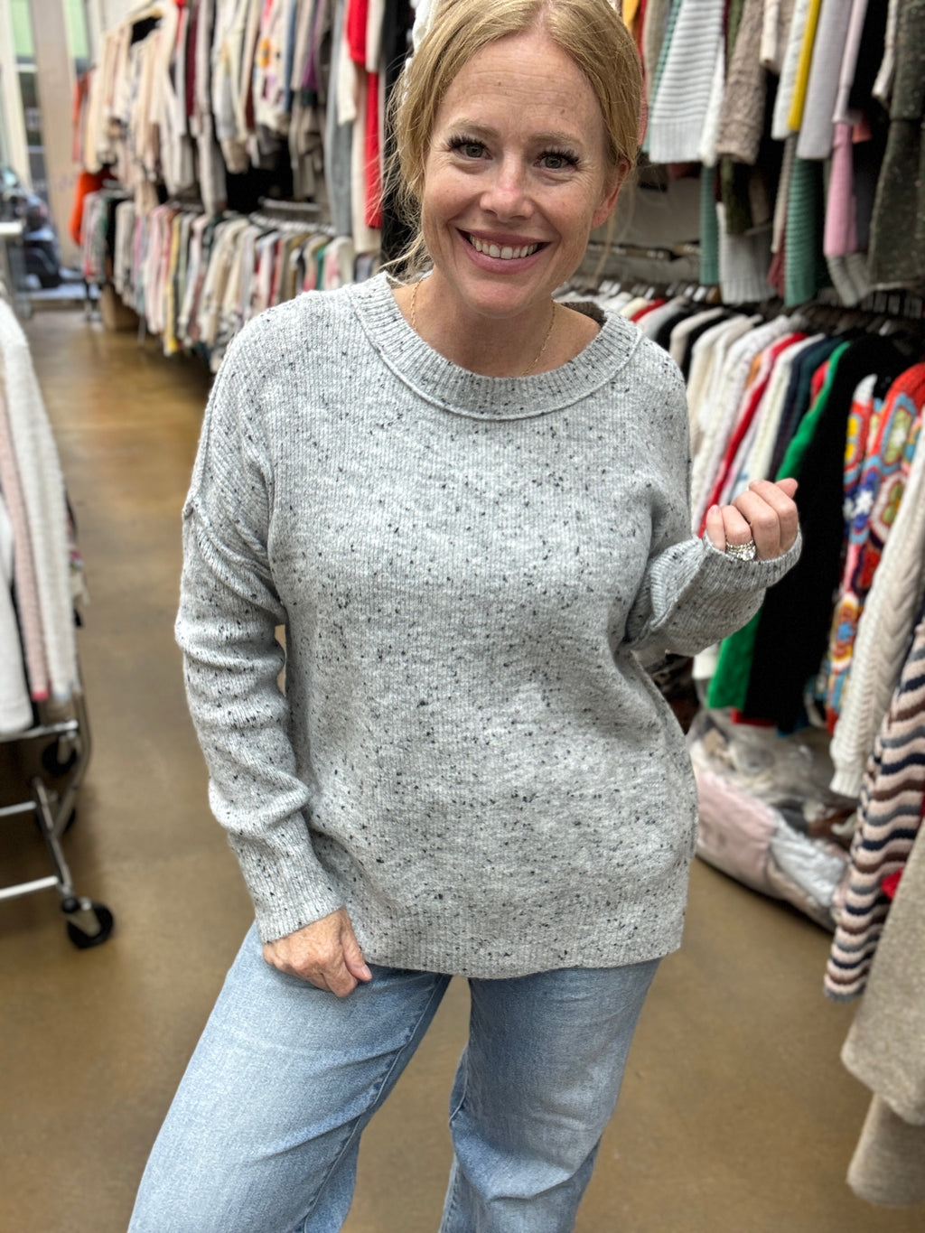 Speckled Grey Sweater