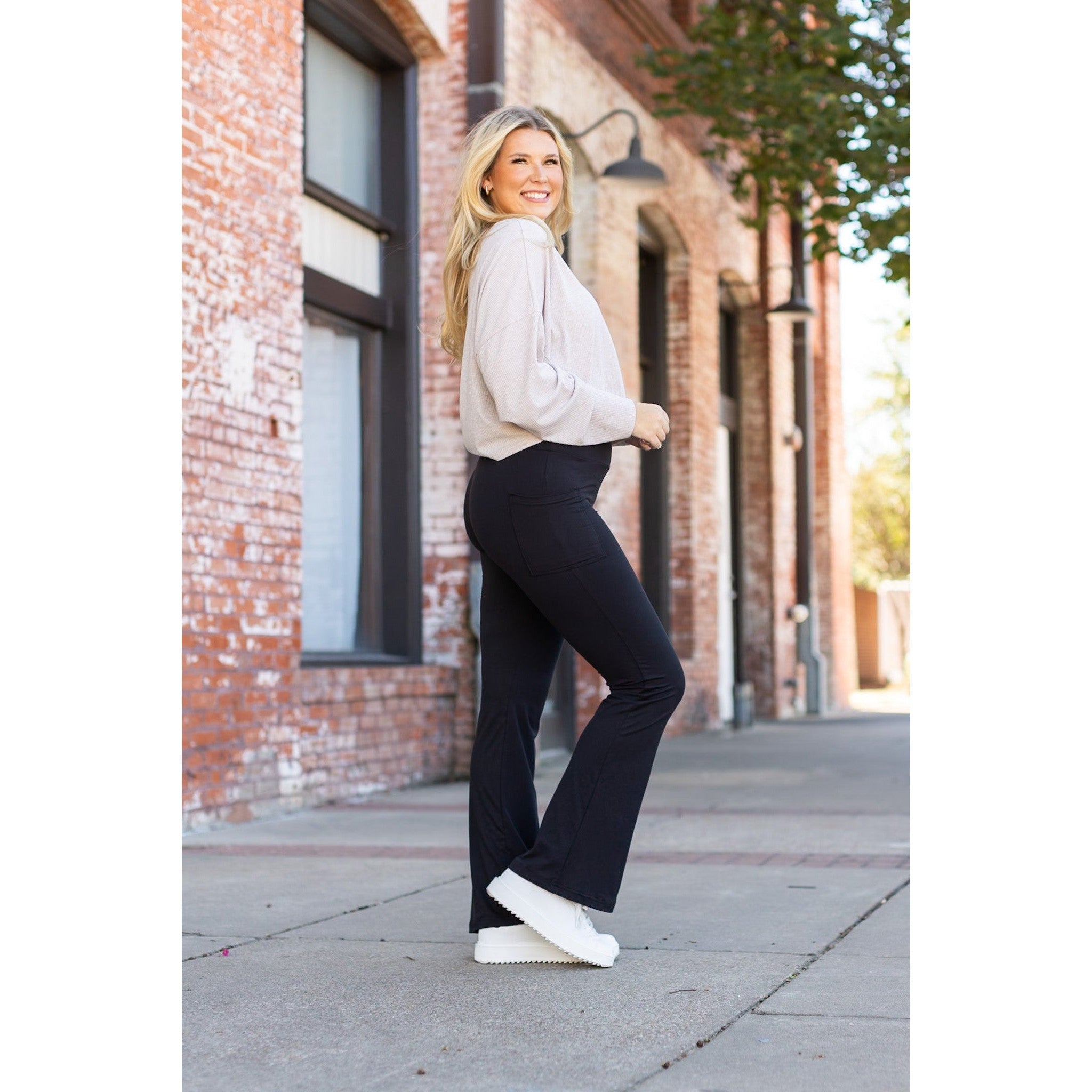 The Vanessa - 30” - Black Bootcut Leggings R3